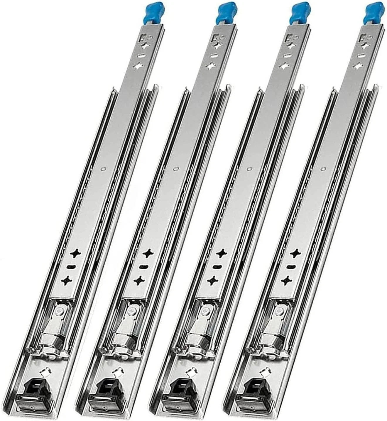 ریل کشویی صنعتی فولادی نورد سرد، 3 قسمتی با بلبرینگ و بازشوندگی کامل، سنگین، با قفل، (2 جفت)، رنگی ریل کشویی صنعتی فولادی نورد سرد، 3 قسمتی با بلبرینگ و بازشوندگی کامل، سنگین، با قفل، (2 جفت)، رنگی