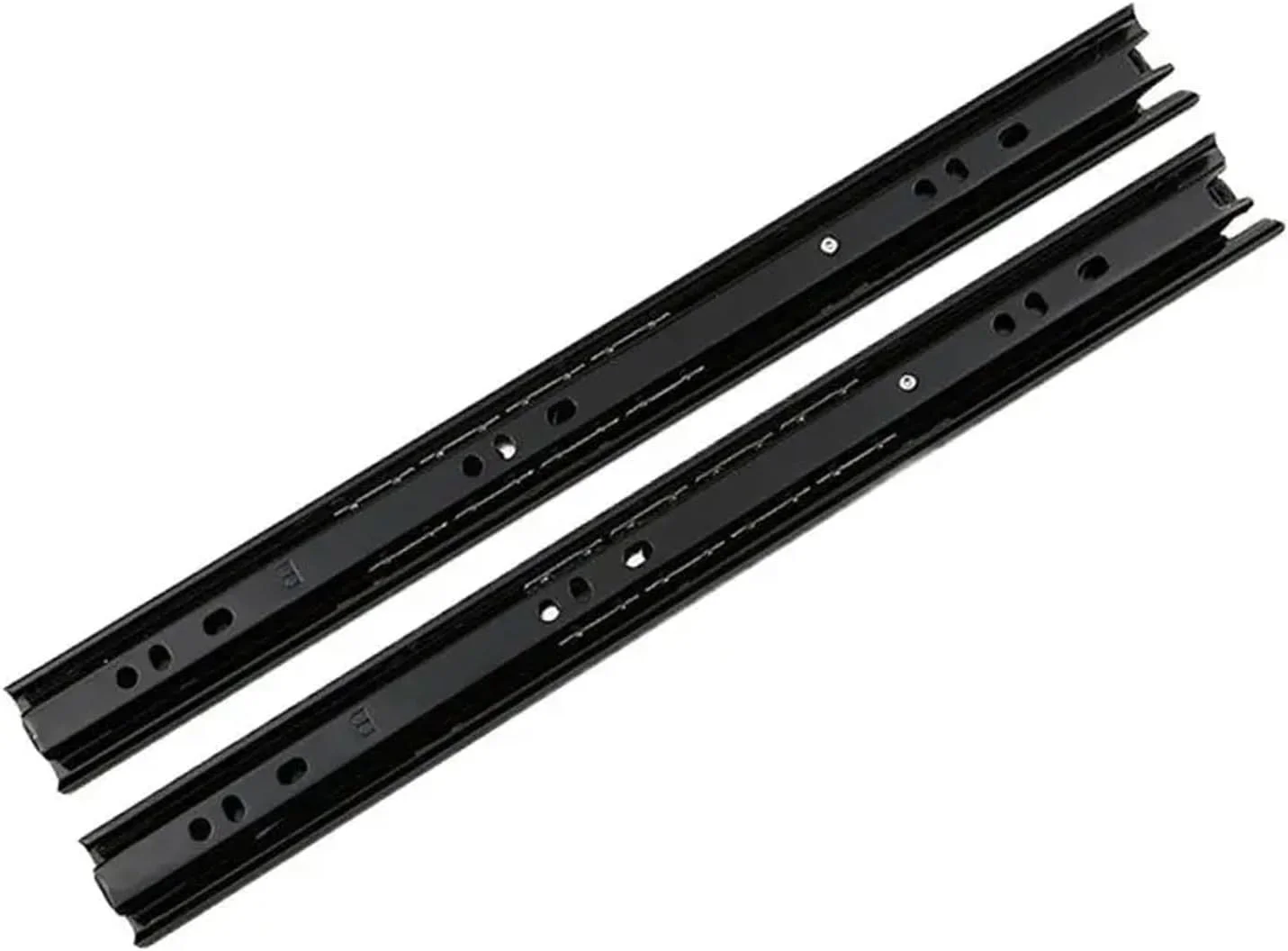 ریل کشویی سه تکه توپی فولادی بی صدا با پوشش تزئینی مشکی، عرض 30 میلی متر (مشکی 16 اینچ 370 میلی متر) ریل کشویی سه تکه توپی فولادی بی صدا با پوشش تزئینی مشکی، عرض 30 میلی متر (مشکی 16 اینچ 370 میلی متر)