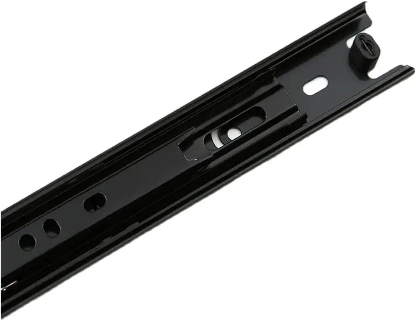 ریل کشویی سه تکه توپی فولادی بی صدا با پوشش تزئینی مشکی، عرض 30 میلی متر (مشکی 16 اینچ 370 میلی متر) ریل کشویی سه تکه توپی فولادی بی صدا با پوشش تزئینی مشکی، عرض 30 میلی متر (مشکی 16 اینچ 370 میلی متر)