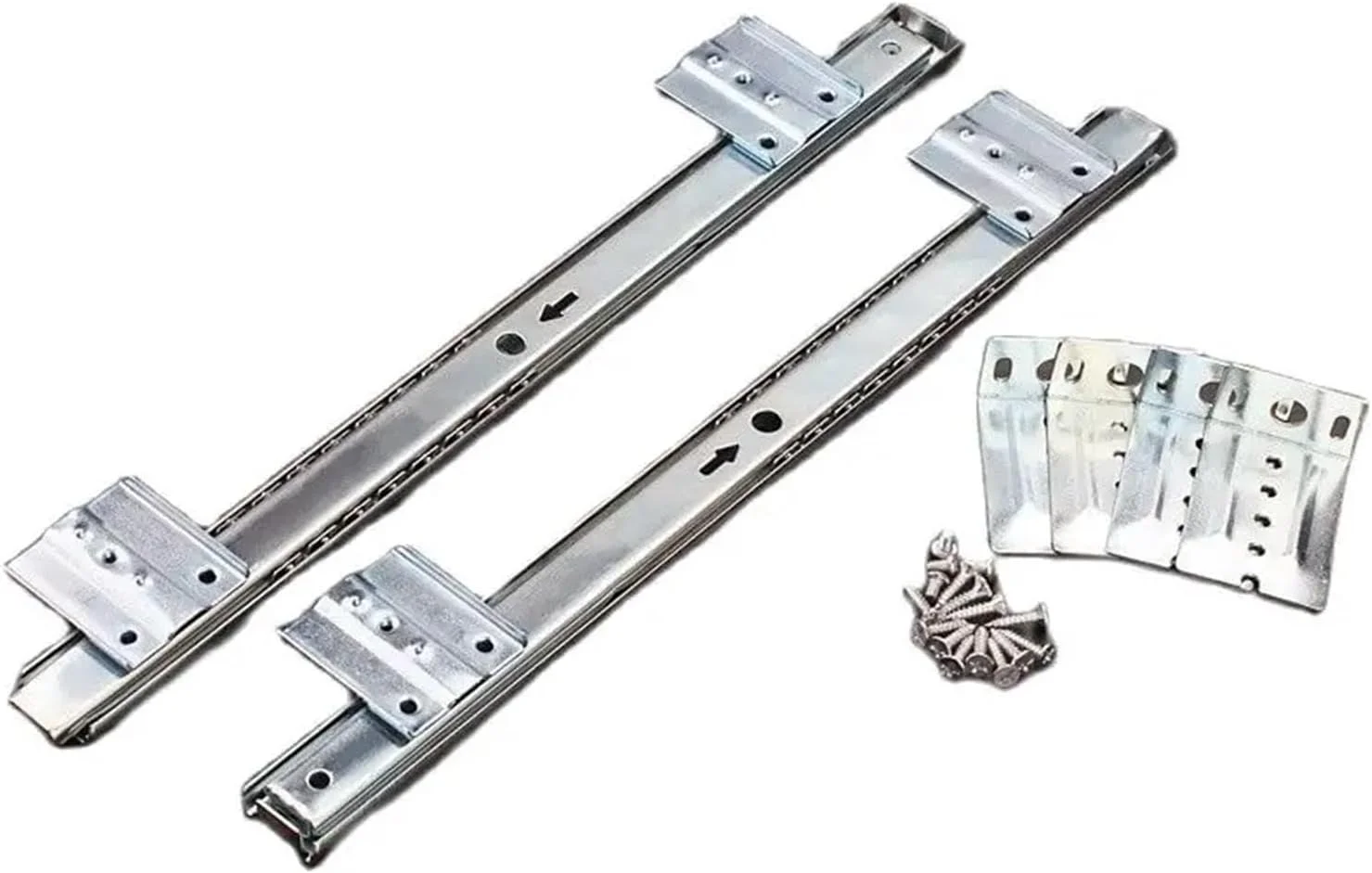 ریل کشویی صفحه کلید میز کامپیوتر، مدل جرثقیل بالابر با 2 ریل راهنما، عرض 27 سانتی متر، نقره ای (سفید اکستندد) ریل کشویی صفحه کلید میز کامپیوتر، مدل جرثقیل بالابر با 2 ریل راهنما، عرض 27 سانتی متر، نقره ای (سفید اکستندد)