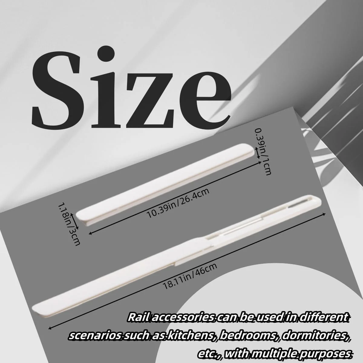 4 عدد لغزنده چسبی کابینت، ریل کشویی پلاستیکی خود چسب سفید رنگ به طول 10.4 اینچ، ریل کشویی بی صدا برای سبدها، کشوها، جعبه ها، کابینت پرونده و سطل زباله