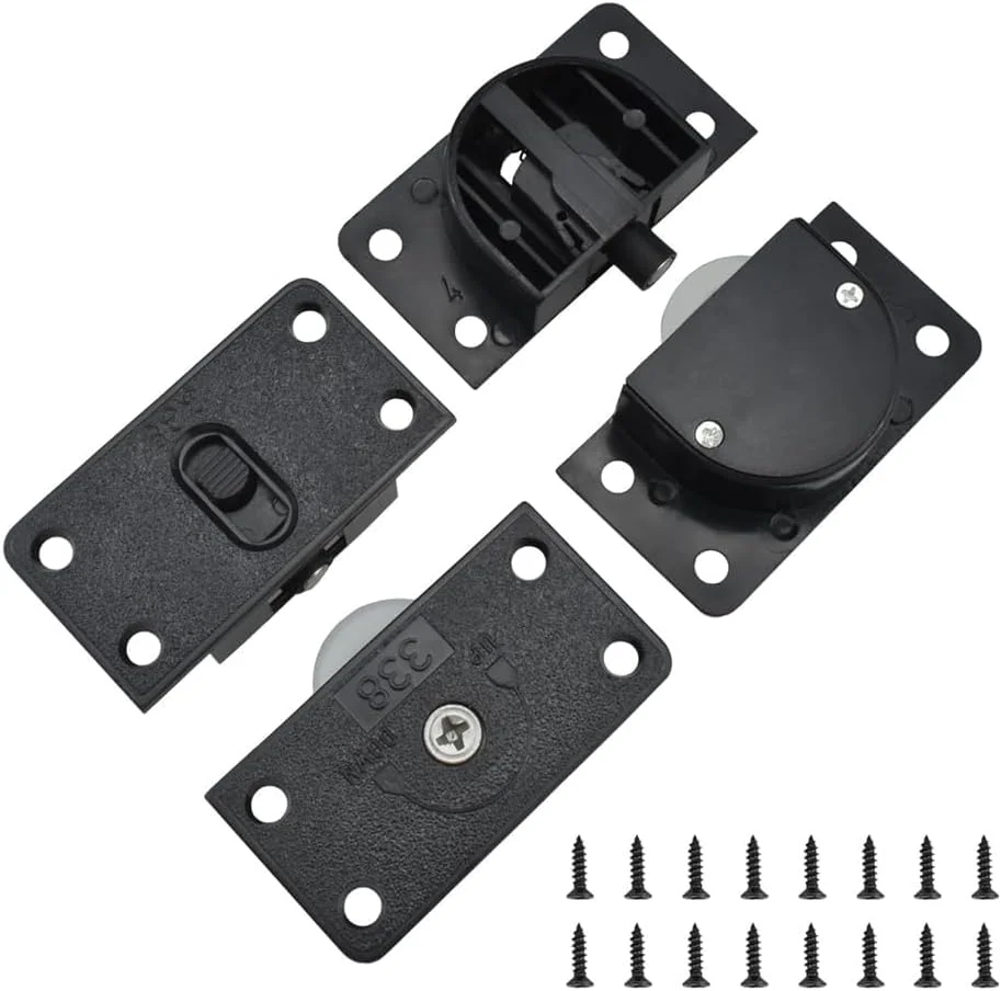 دو ست غلتک قرقره سخت افزاری کشویی Bukela با چرخ های نایلونی بی صدا برای درب های کشویی کمد، کابینت، کمد لباس، 58 x 31 x 14 میلی متر (مشکی) دو ست غلتک قرقره سخت افزاری کشویی Bukela با چرخ های نایلونی بی صدا برای درب های کشویی کمد، کابینت، کمد لباس، 58 x 31 x 14 میلی متر (مشکی)