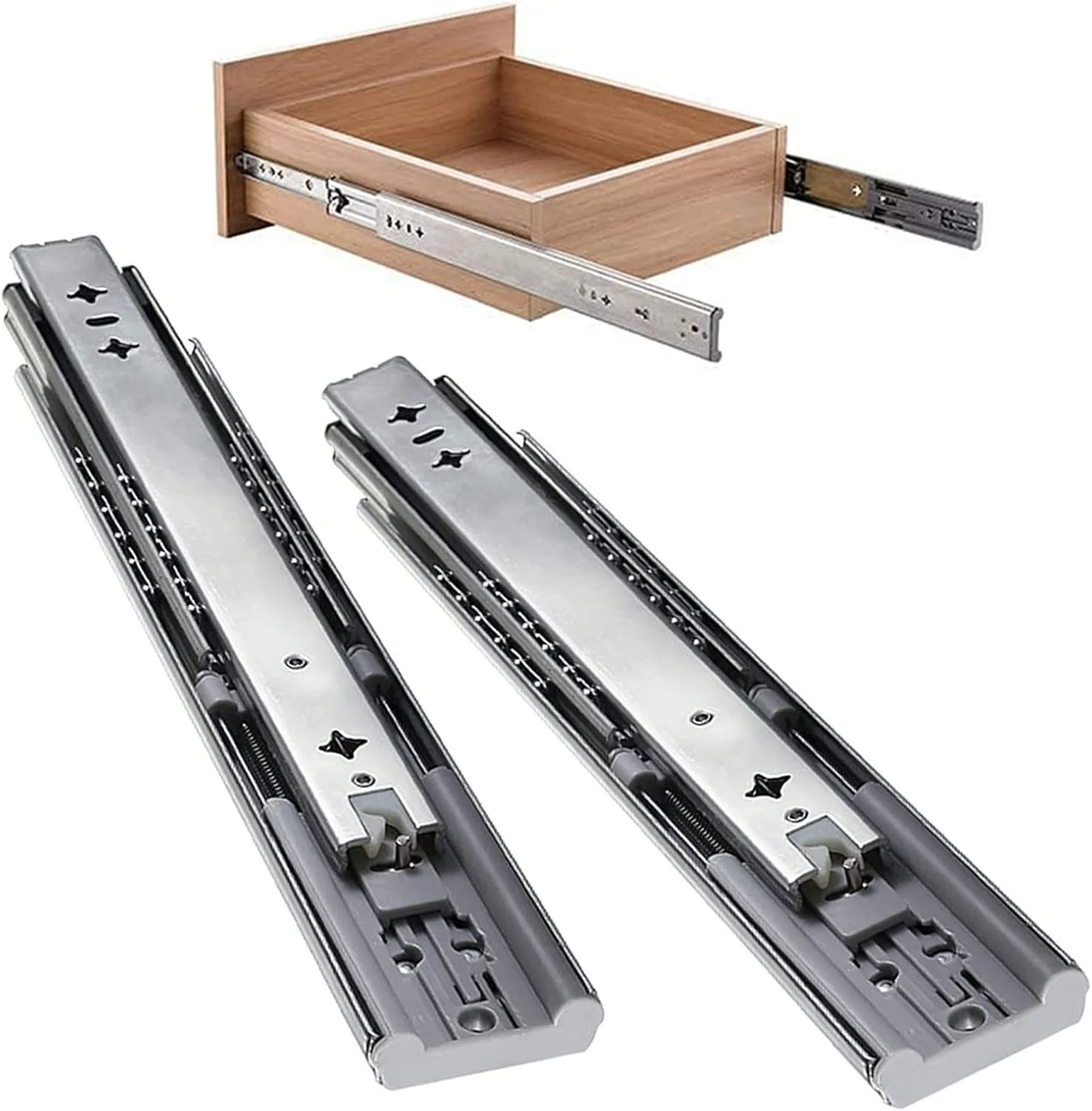 ریل کشو کابینت 30 تا 80 سانتی متری با مکانیزم آرام بند - ریل کشویی بلبرینگ سنگین - حرکت نرم و روان، بسته شدن آهسته، جداشدنی، ریل تلسکوپی فلزی ریل کشو کابینت 30 تا 80 سانتی متری با مکانیزم آرام بند - ریل کشویی بلبرینگ سنگین - حرکت نرم و روان، بسته شدن آهسته، جداشدنی، ریل تلسکوپی فلزی