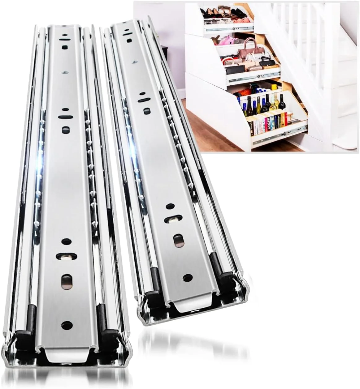 ریل کشویی بلبرینگ فولادی بیلا (نرم بسته شو، سایز 14) ریل کشویی بلبرینگ فولادی بیلا (نرم بسته شو، سایز 14)