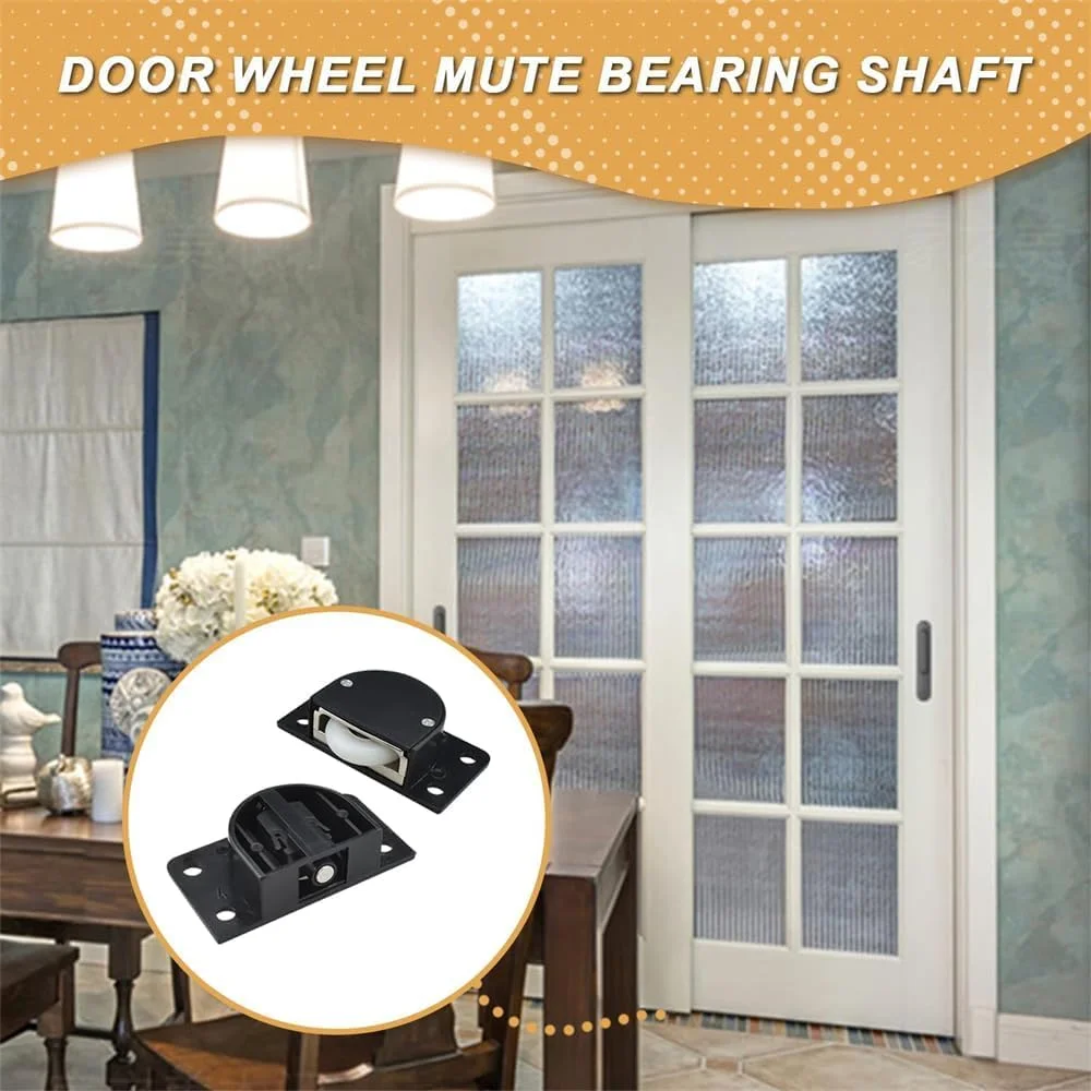 دو ست غلتک قرقره سخت افزاری کشویی Bukela با چرخ های نایلونی بی صدا برای درب های کشویی کمد، کابینت، کمد لباس، 58 x 31 x 14 میلی متر (مشکی) دو ست غلتک قرقره سخت افزاری کشویی Bukela با چرخ های نایلونی بی صدا برای درب های کشویی کمد، کابینت، کمد لباس، 58 x 31 x 14 میلی متر (مشکی)