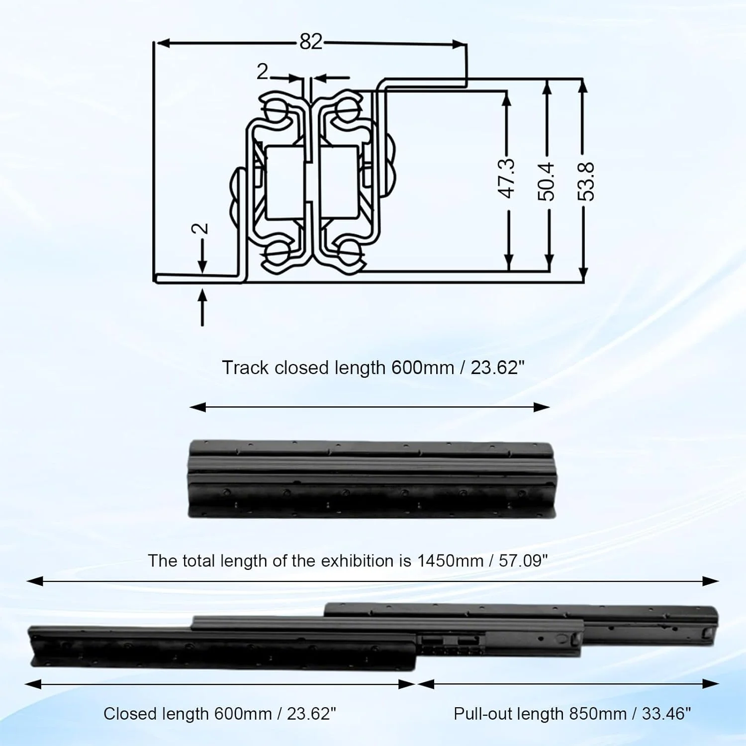 ریل کشو Btstil، براکت کف، 3 تاشو، بازشوندگی کامل، ریل کشو سنگین، ریل های اسلاید مخفی برای پله ها، ظرفیت بار 120 کیلوگرم، 1 جفت با پیچ (600-1450 میلی متر) ریل کشو Btstil، براکت کف، 3 تاشو، بازشوندگی کامل، ریل کشو سنگین، ریل های اسلاید مخفی برای پله ها، ظرفیت بار 120 کیلوگرم، 1 جفت با پیچ (600-1450 میلی متر)