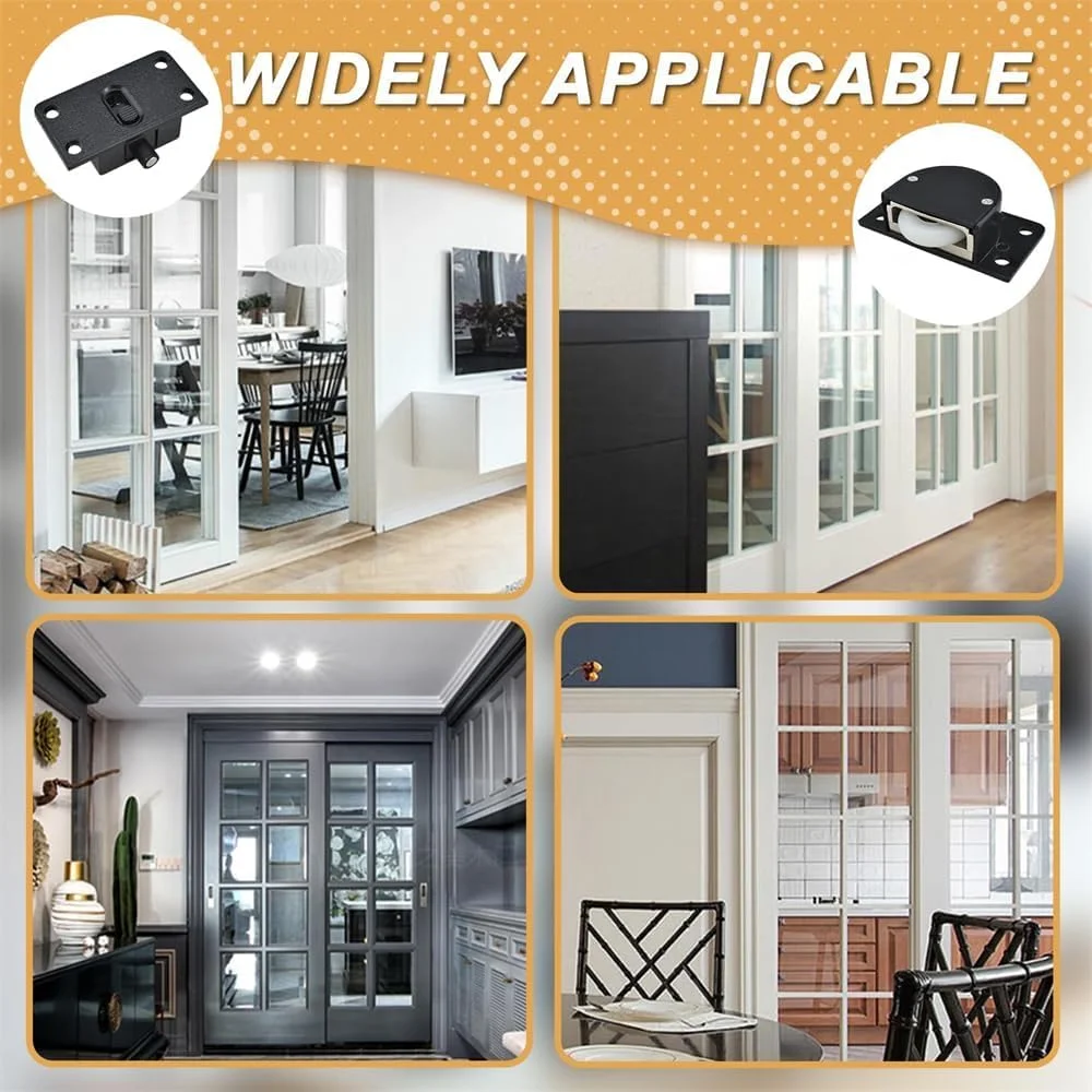 دو ست غلتک قرقره سخت افزاری کشویی Bukela با چرخ های نایلونی بی صدا برای درب های کشویی کمد، کابینت، کمد لباس، 58 x 31 x 14 میلی متر (مشکی) دو ست غلتک قرقره سخت افزاری کشویی Bukela با چرخ های نایلونی بی صدا برای درب های کشویی کمد، کابینت، کمد لباس، 58 x 31 x 14 میلی متر (مشکی)