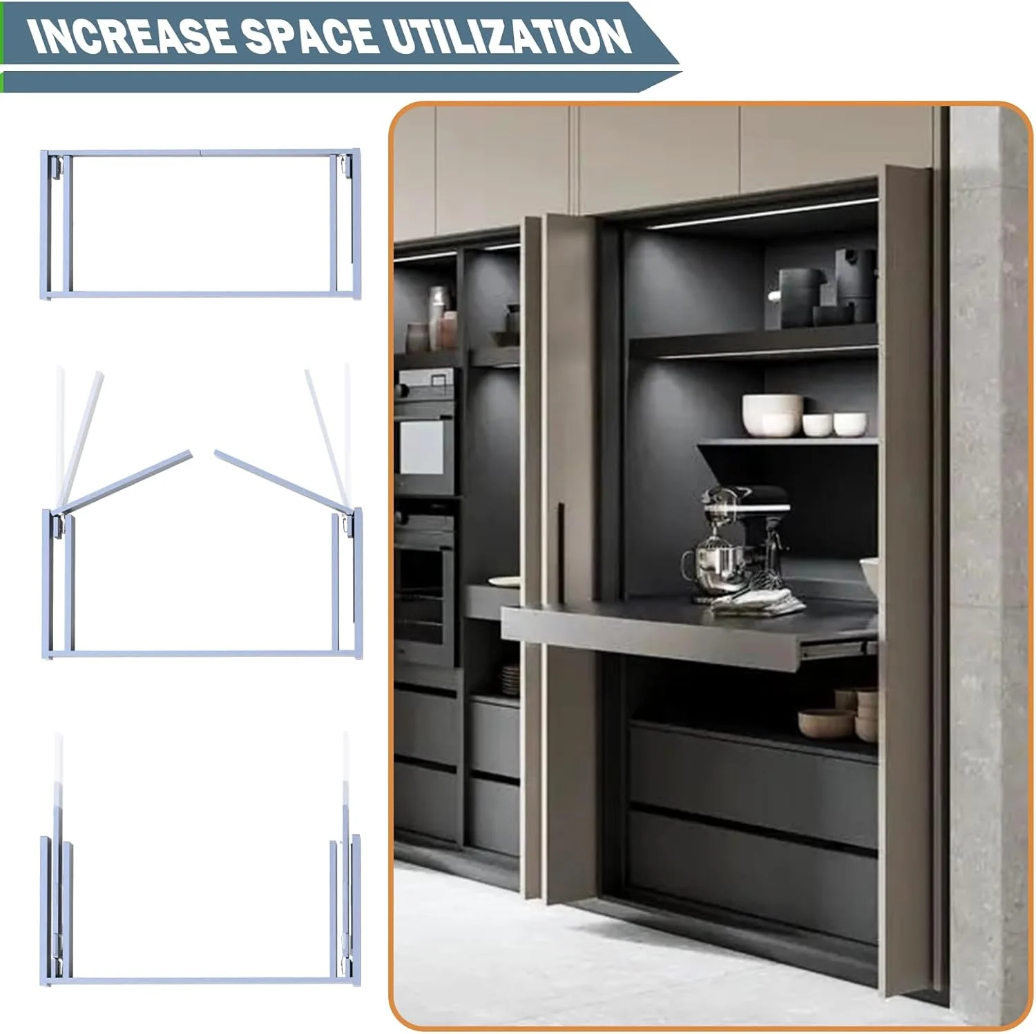 کیت لولای درب کشویی تاشو کابینت 16 اینچی 4 عددی برای کاربرد داخلی، لولاهای درب تاشو محوری برای کابینت با لولا، سیستم سخت افزاری ریل درب کشویی محوری برای درب های کابینت کیت لولای درب کشویی تاشو کابینت 16 اینچی 4 عددی برای کاربرد داخلی، لولاهای درب تاشو محوری برای کابینت با لولا، سیستم سخت افزاری ریل درب کشویی محوری برای درب های کابینت