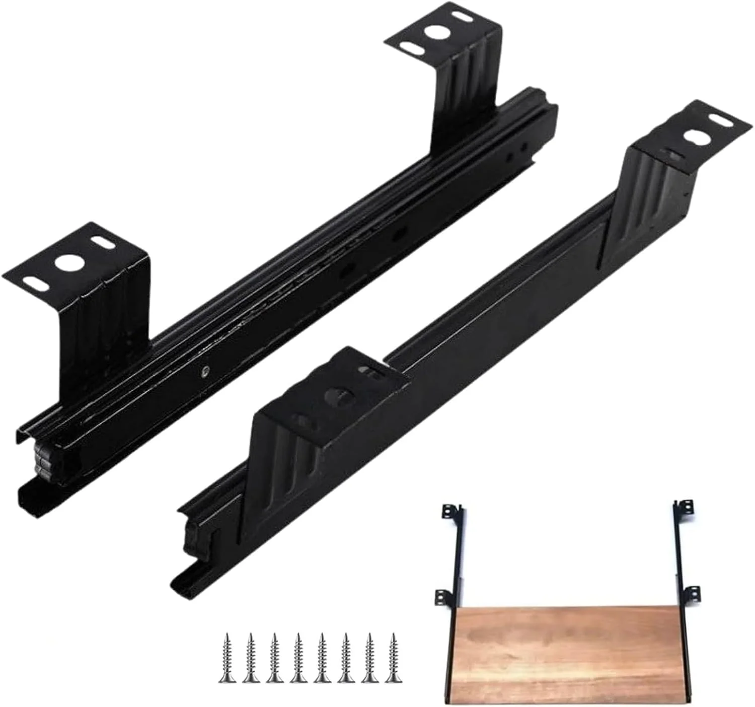 ریل کشویی بلبرینگی سنگین 240mm/10 اینچ و 290mm/14 اینچ تلسکوپی با قابلیت جدا شدن برای سینی کیبورد زیر میز