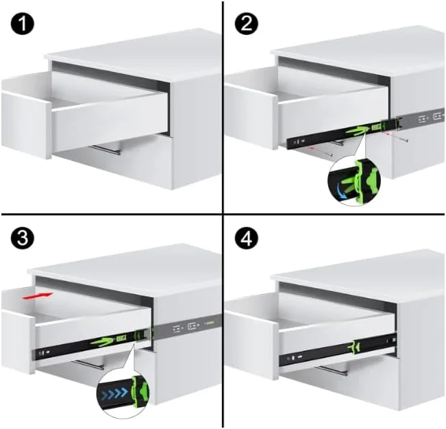 BA1NE Drawer Slides, Soft Close, Full Extension, 3-Fold Ball Bearing, Stainless Steel, 2-Piece Set (14 ") BA1NE Drawer Slides, Soft Close, Full Extension, 3-Fold Ball Bearing, Stainless Steel, 2-Piece Set (14 ")
