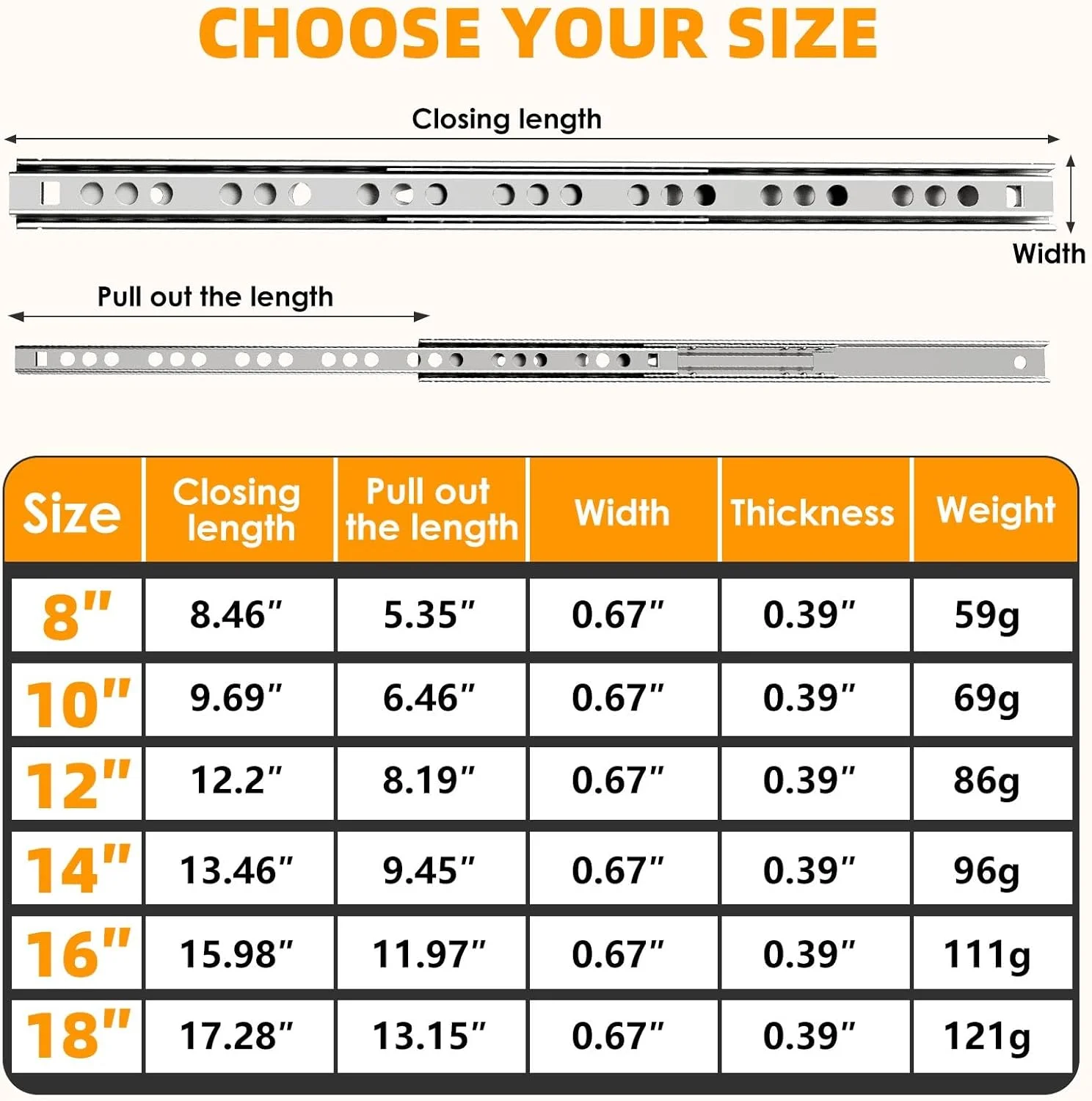 4 عدد ریل کشو بلبرینگی 45 سانتی متری - ریل کشویی دو طرفه، ریل کشو فلزی نازک برای کابینت آشپزخانه، کمد، مبلمان DIY - حرکت روان با باز شدن کامل، نصب آسان 4 عدد ریل کشو بلبرینگی 45 سانتی متری - ریل کشویی دو طرفه، ریل کشو فلزی نازک برای کابینت آشپزخانه، کمد، مبلمان DIY - حرکت روان با باز شدن کامل، نصب آسان
