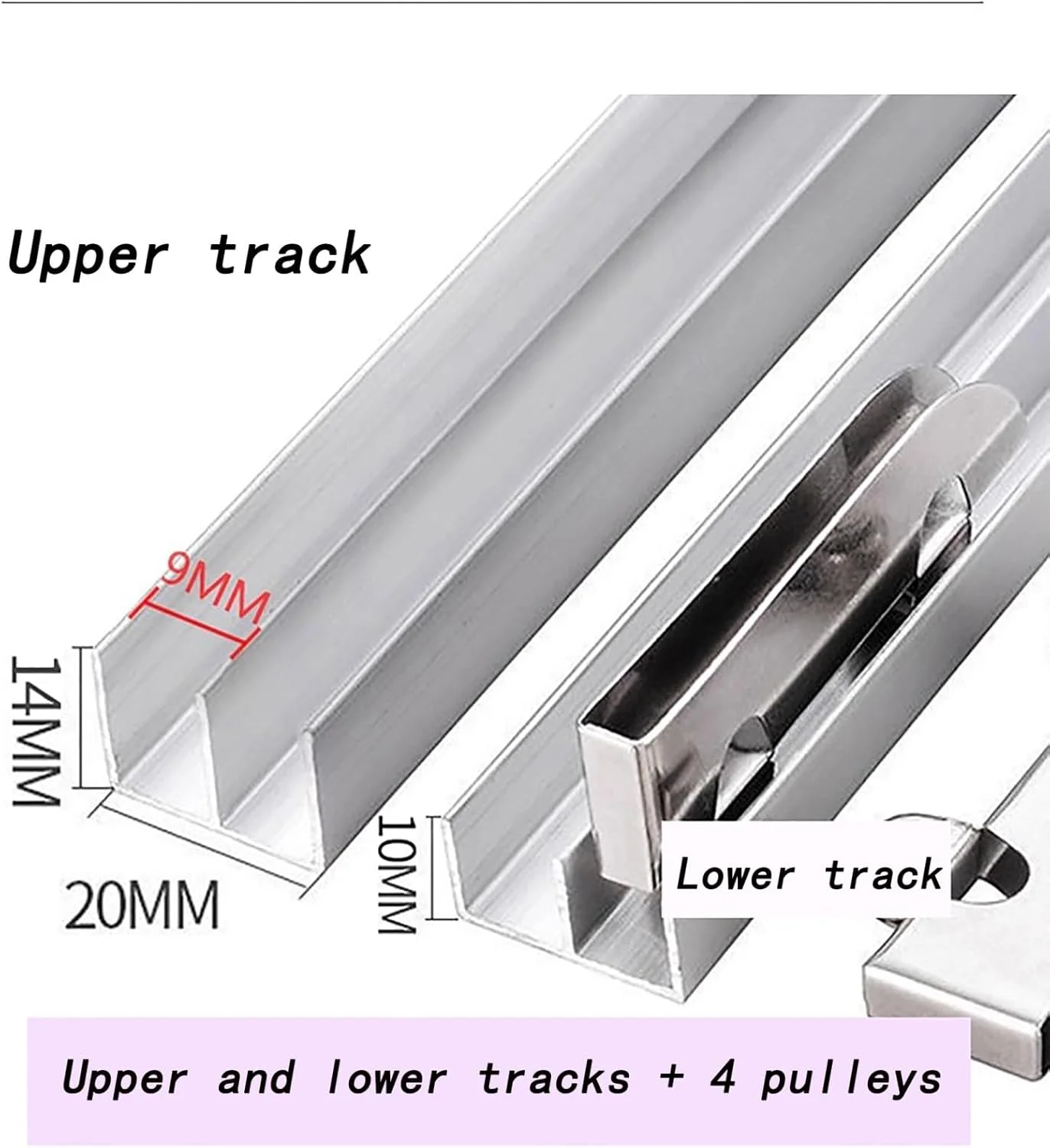 لوازم جانبی چرخ ریلی آلیاژ آلومینیوم، درب کشویی شیشه ای ضخیم 5 میلی متری، ریل دوبل کابینت ویترینی، مناسب برای کابینت های ویترینی، کمد لباس (90x2x1.4x1cm) لوازم جانبی چرخ ریلی آلیاژ آلومینیوم، درب کشویی شیشه ای ضخیم 5 میلی متری، ریل دوبل کابینت ویترینی، مناسب برای کابینت های ویترینی، کمد لباس (90x2x1.4x1cm)