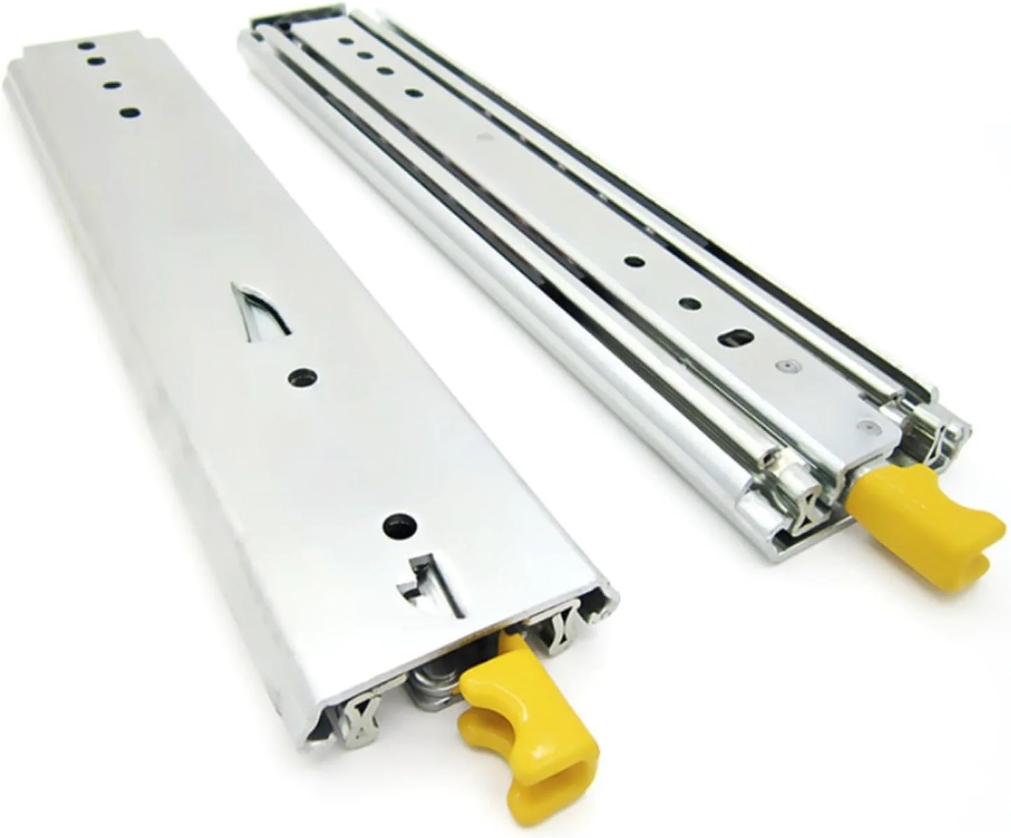 یک جفت ریل کشو فلزی با قفل، ریل کشو بلبرینگ سه قسمتی با باز شدن کامل، برای تجهیز مجدد موتورخانه/قفسه های کشویی، طول 100 تا 200 سانتی متر، ظرفیت 220 کیلوگرم (170 سانتی متر) یک جفت ریل کشو فلزی با قفل، ریل کشو بلبرینگ سه قسمتی با باز شدن کامل، برای تجهیز مجدد موتورخانه/قفسه های کشویی، طول 100 تا 200 سانتی متر، ظرفیت 220 کیلوگرم (170 سانتی متر)