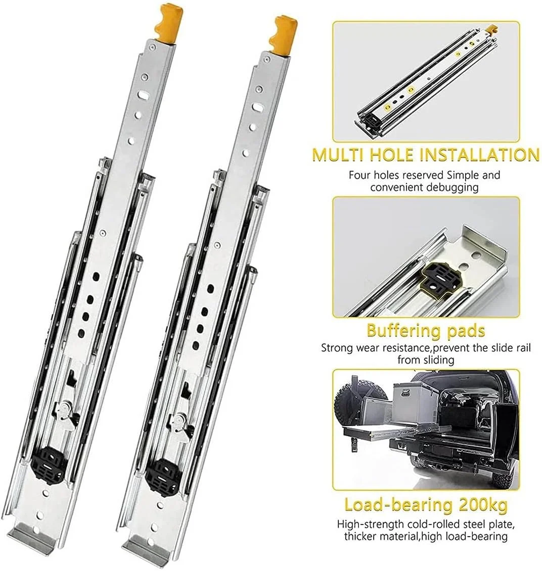 ریل کشویی سنگین 1000-1500 میلیمتری با قفل، بلبرینگ با مکانیزم قفلشونده با قابلیت باز شدن کامل، ظرفیت بار 200 کیلوگرم، ریلهای فولادی فلزی جامد صنعتی، 1 جفت، 1450 میلیمتر (تک رنگ 1100 میلیمتر (44 اینچ)) ریل کشویی سنگین 1000-1500 میلیمتری با قفل، بلبرینگ با مکانیزم قفلشونده با قابلیت باز شدن کامل، ظرفیت بار 200 کیلوگرم، ریلهای فولادی فلزی جامد صنعتی، 1 جفت، 1450 میلیمتر (تک رنگ 1100 میلیمتر (44 اینچ))