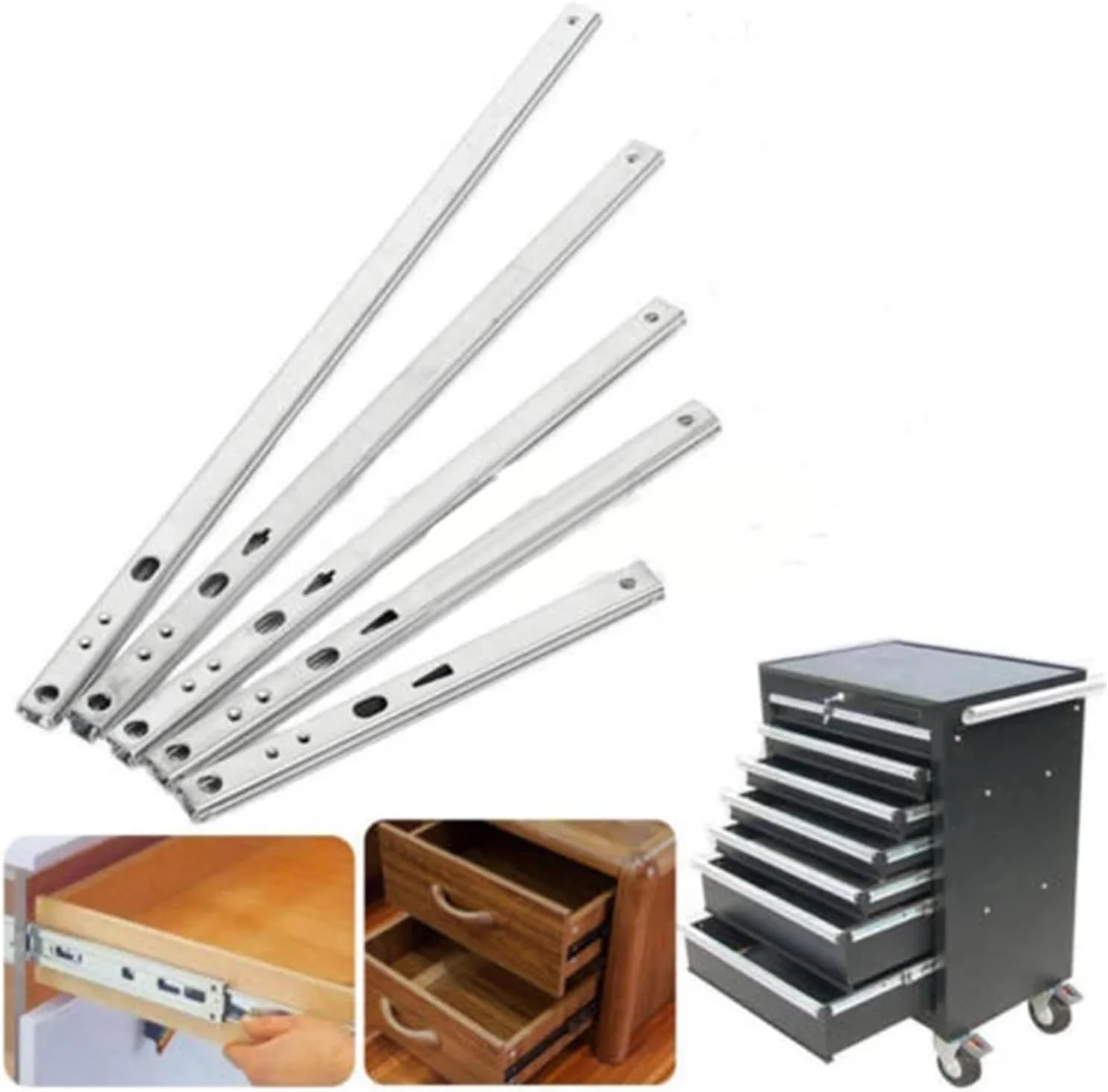 دو عدد ریل کشو زیرین نقره ای، نصب از پایین، خود بسته شو، ریل ثابت کشو، ریل مبلمان، بلبرینگ فولادی، 8 اینچ (10 اینچ) دو عدد ریل کشو زیرین نقره ای، نصب از پایین، خود بسته شو، ریل ثابت کشو، ریل مبلمان، بلبرینگ فولادی، 8 اینچ (10 اینچ)