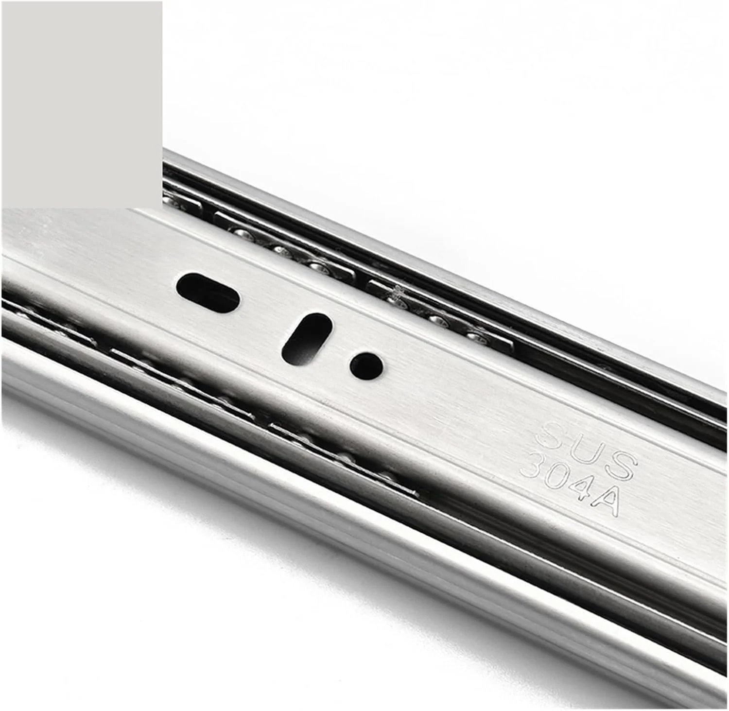 ریل کشو استیل ضد زنگ 10 تا 22 اینچ با مکانیزم آرام بند، ریل سه تکه کشو، سخت افزار مبلمان کابینت (بافر 55 سانتی متر 22 اینچ) ریل کشو استیل ضد زنگ 10 تا 22 اینچ با مکانیزم آرام بند، ریل سه تکه کشو، سخت افزار مبلمان کابینت (بافر 55 سانتی متر 22 اینچ)