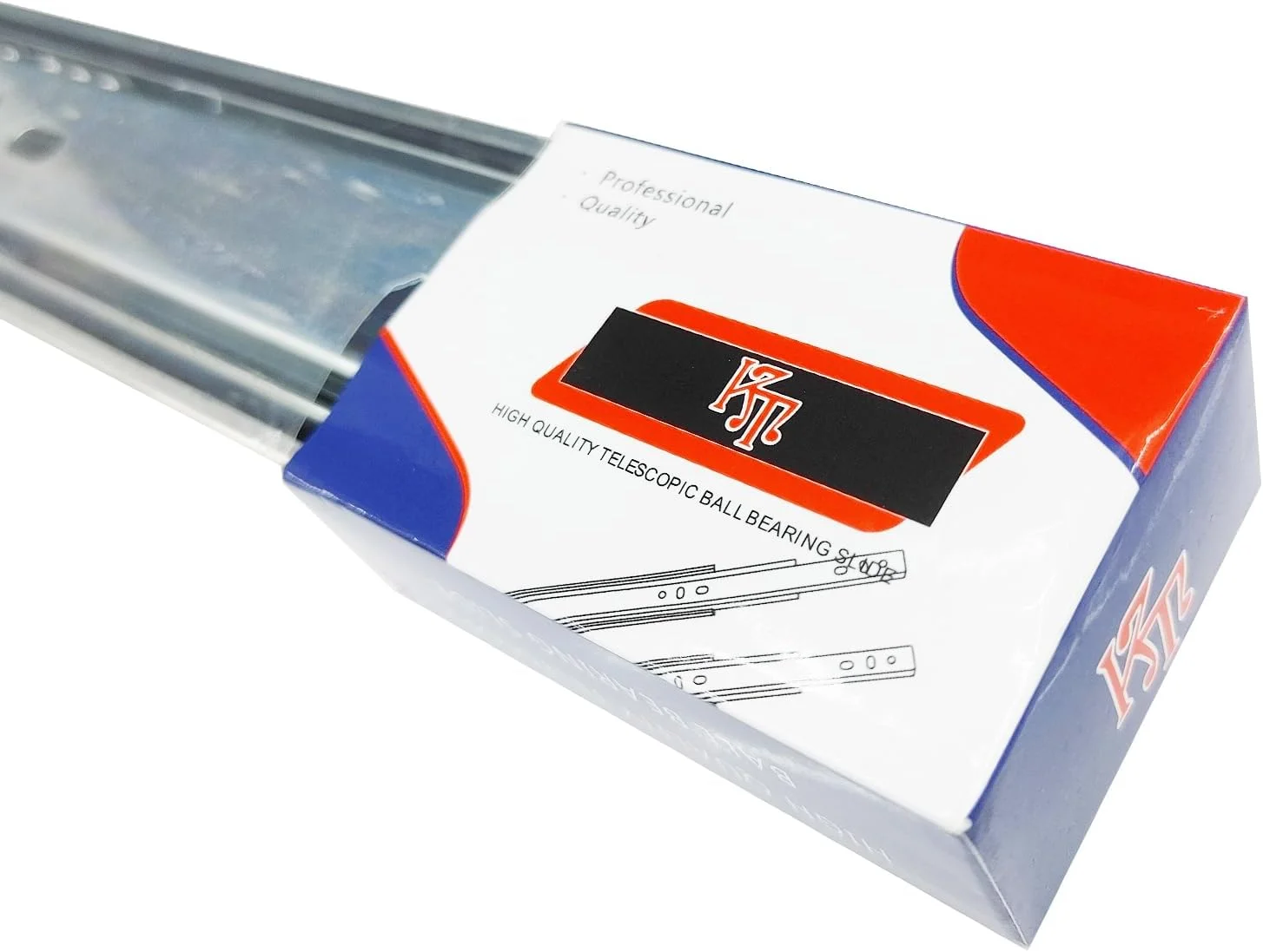 ریل کشو کی تی تیپ، خودبسته شو، بلبرینگ دار، باز شدن کامل (10 اینچ) ریل کشو کی تی تیپ، خودبسته شو، بلبرینگ دار، باز شدن کامل (10 اینچ)