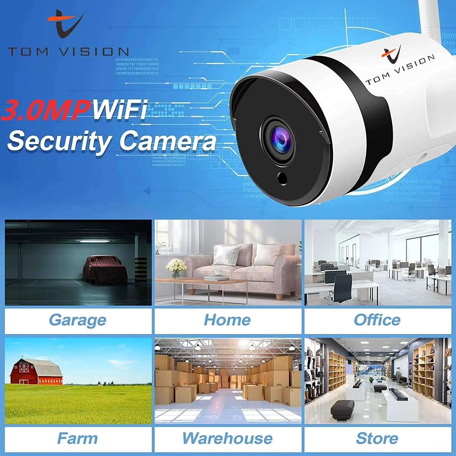 سیستم دوربین مداربسته وای فای 3 مگاپیکسلی Tomvision با نورافکن، 10 کانال NVR، هارد دیسک 1 ترابایتی، کیت نظارت تصویری مداربسته خانگی، مجموعه 8 عددی دوربین های IP داخلی و خارجی، برنامه رایگان تلفن همراه، دید در شب سیستم دوربین مداربسته وای فای 3 مگاپیکسلی Tomvision با نورافکن، 10 کانال NVR، هارد دیسک 1 ترابایتی، کیت نظارت تصویری مداربسته خانگی، مجموعه 8 عددی دوربین های IP داخلی و خارجی، برنامه رایگان تلفن همراه، دید در شب