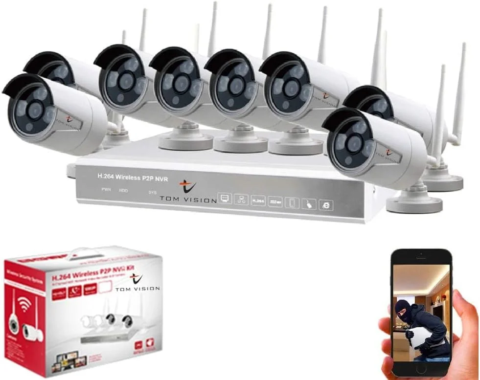 کیت نظارت تصویری بی سیم امنیتی Tomvision 10 کانال P2P CCTV با NVR وای فای 5MP/2K 10CH و 8 عدد دوربین IPC ضد آب 3MP Full HD دید در شب مادون قرمز مناسب فضای باز کیت نظارت تصویری بی سیم امنیتی Tomvision 10 کانال P2P CCTV با NVR وای فای 5MP/2K 10CH و 8 عدد دوربین IPC ضد آب 3MP Full HD دید در شب مادون قرمز مناسب فضای باز