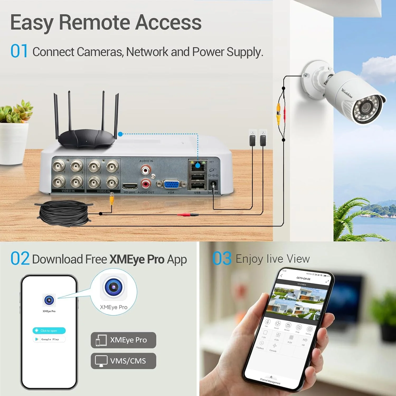 دستگاه ضبط کننده دوربین مداربسته 8 کانال Westshine 5M-N(5MP Lite)، ضبط کننده نظارت خانگی H.265+ CCTV، دستگاه ضبط کننده هیبریدی 5 در 1 8 کاناله برای دوربین های امنیتی TVI/CVI/AHD/CVBS/IP، تشخیص حرکت با مشاهده از راه دور (هارد دیسک شامل نمی شود) دستگاه ضبط کننده دوربین مداربسته 8 کانال Westshine 5M-N(5MP Lite)، ضبط کننده نظارت خانگی H.265+ CCTV، دستگاه ضبط کننده هیبریدی 5 در 1 8 کاناله برای دوربین های امنیتی TVI/CVI/AHD/CVBS/IP، تشخیص حرکت با مشاهده از راه دور (هارد دیسک شامل نمی شود)
