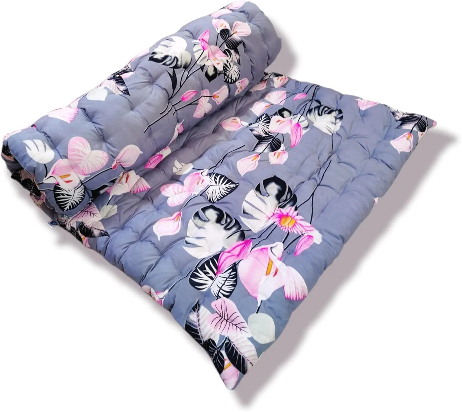 تشک تک نفره نرم و پنبهای تاشو و سبک وزن ATOOTFUSION | گدا (رنگ ثابت، ظرفیت 1 نفر، 3 در 6 فوت یا 72 در 36 اینچ) طرح گل خاکستری تشک تک نفره نرم و پنبهای تاشو و سبک وزن ATOOTFUSION | گدا (رنگ ثابت، ظرفیت 1 نفر، 3 در 6 فوت یا 72 در 36 اینچ) طرح گل خاکستری