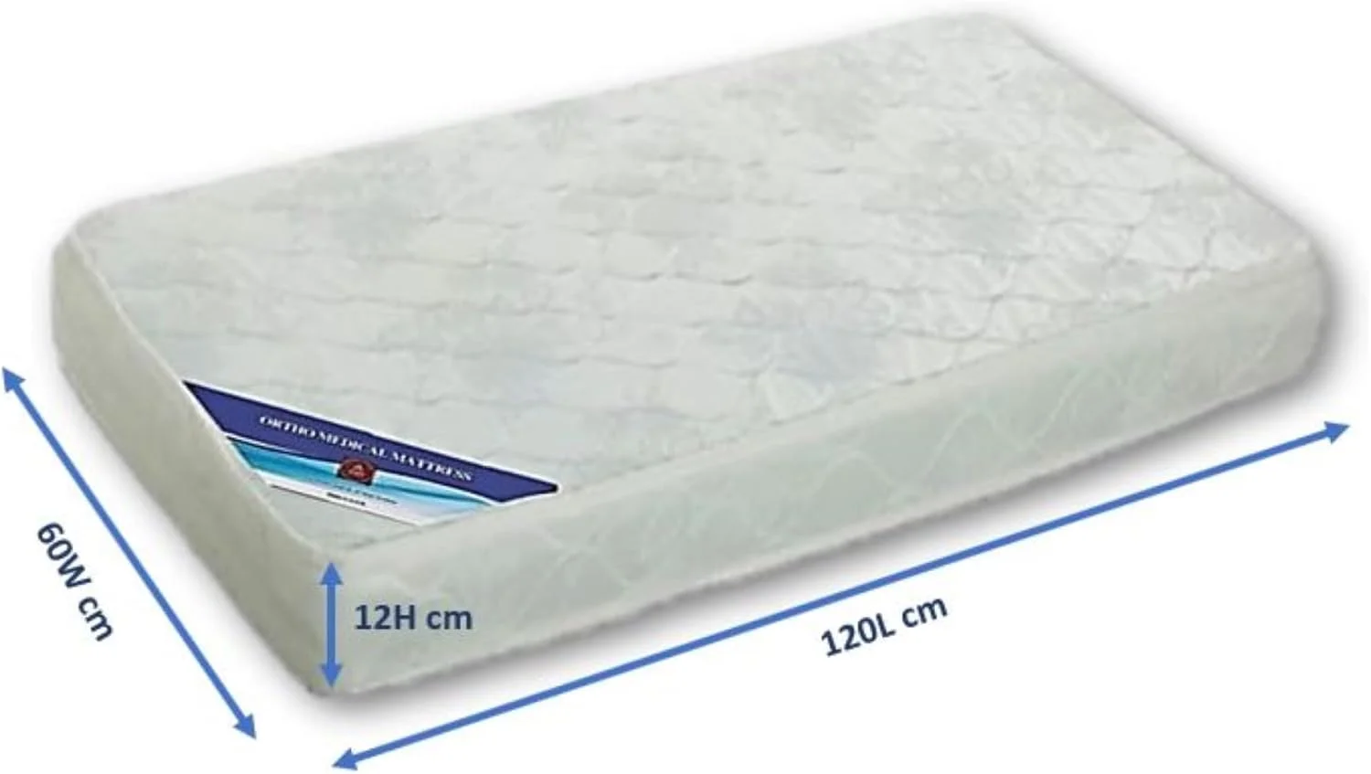 تخت خواب نوزاد تک نفره AWF AL WADI FURNITURE از سال 1991، تشک طبی ارتوپدی کودک، 60 عرض x 120 طول x 12 ارتفاع سانتی متر، سفید تخت خواب نوزاد تک نفره AWF AL WADI FURNITURE از سال 1991، تشک طبی ارتوپدی کودک، 60 عرض x 120 طول x 12 ارتفاع سانتی متر، سفید