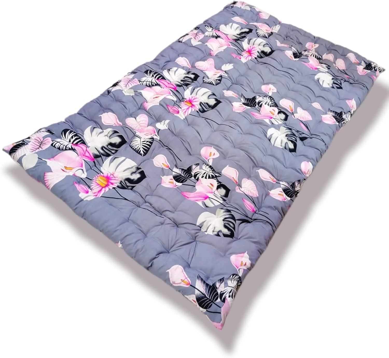 تشک تک نفره نرم و پنبهای تاشو و سبک وزن ATOOTFUSION | گدا (رنگ ثابت، ظرفیت 1 نفر، 3 در 6 فوت یا 72 در 36 اینچ) طرح گل خاکستری تشک تک نفره نرم و پنبهای تاشو و سبک وزن ATOOTFUSION | گدا (رنگ ثابت، ظرفیت 1 نفر، 3 در 6 فوت یا 72 در 36 اینچ) طرح گل خاکستری