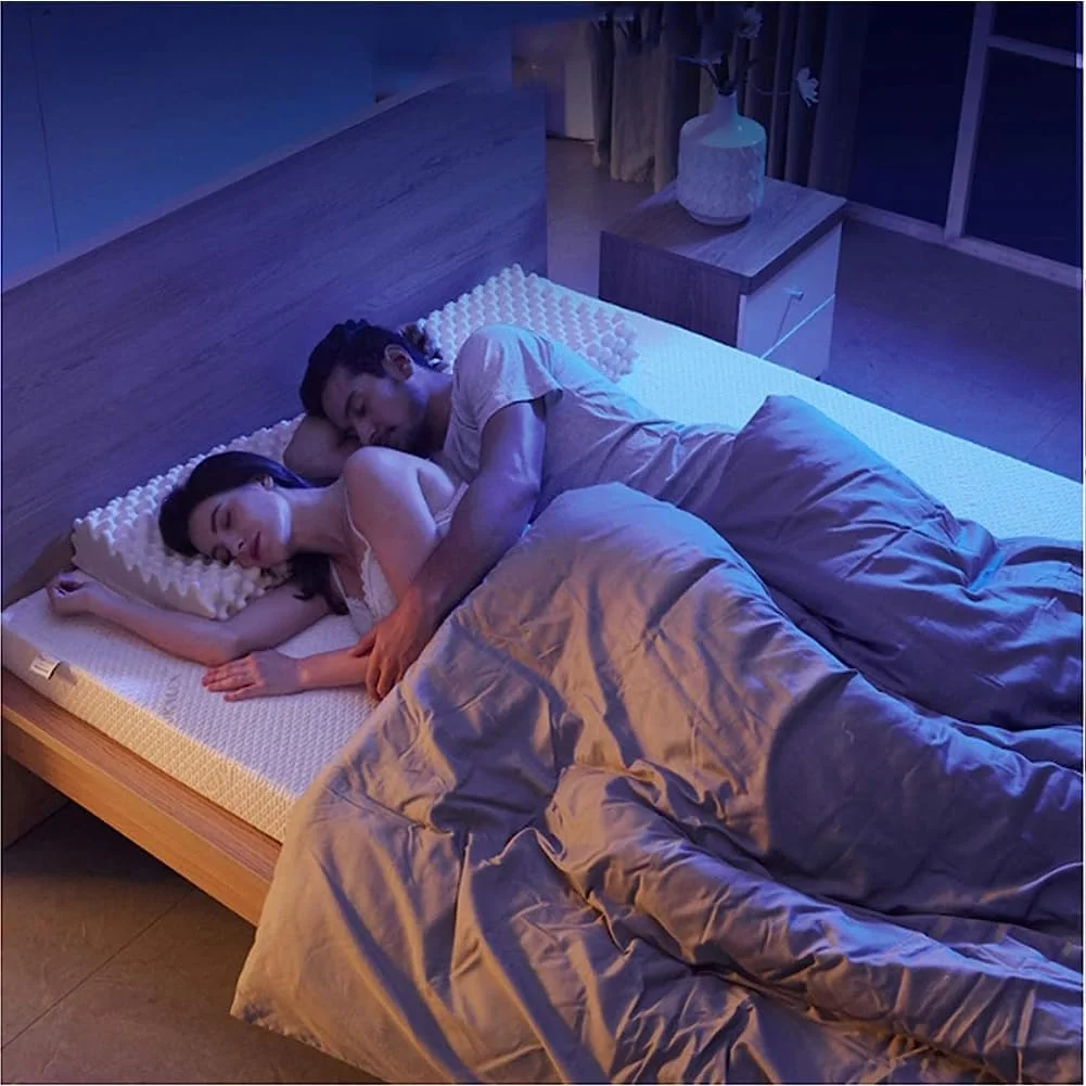 رویه تشک لاتکس طبیعی آریاکو - درجه سفتی متوسط، رویه تشک نرم و ضخیم قابل حمل برای کاهش فشار، روکش تشک لاتکس ارگانیک، 5 سانتی متر، 200x220 سانتی متر (79x86 اینچ)