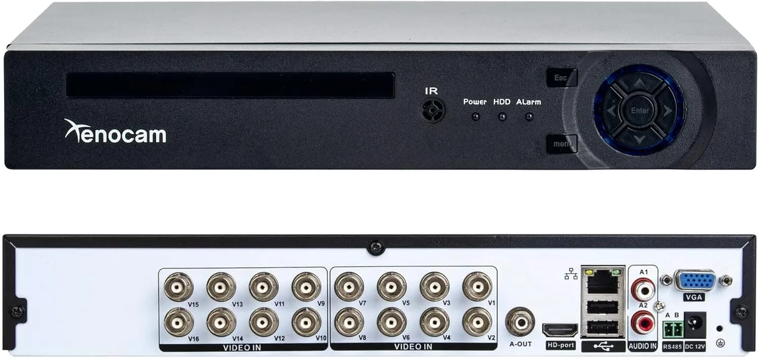 دستگاه ضبط ویدیویی 16 کانال Xenocam مدل 1080N هایبرید 5 در 1 AHD DVR (1080P NVR+1080N AHD+960H Analog+TVI+CVI) دستگاه ضبط مستقل سیستم امنیتی نظارت تصویری تشخیص حرکت (هارد دیسک و دوربین ها شامل نمی شوند) دستگاه ضبط ویدیویی 16 کانال Xenocam مدل 1080N هایبرید 5 در 1 AHD DVR (1080P NVR+1080N AHD+960H Analog+TVI+CVI) دستگاه ضبط مستقل سیستم امنیتی نظارت تصویری تشخیص حرکت (هارد دیسک و دوربین ها شامل نمی شوند)