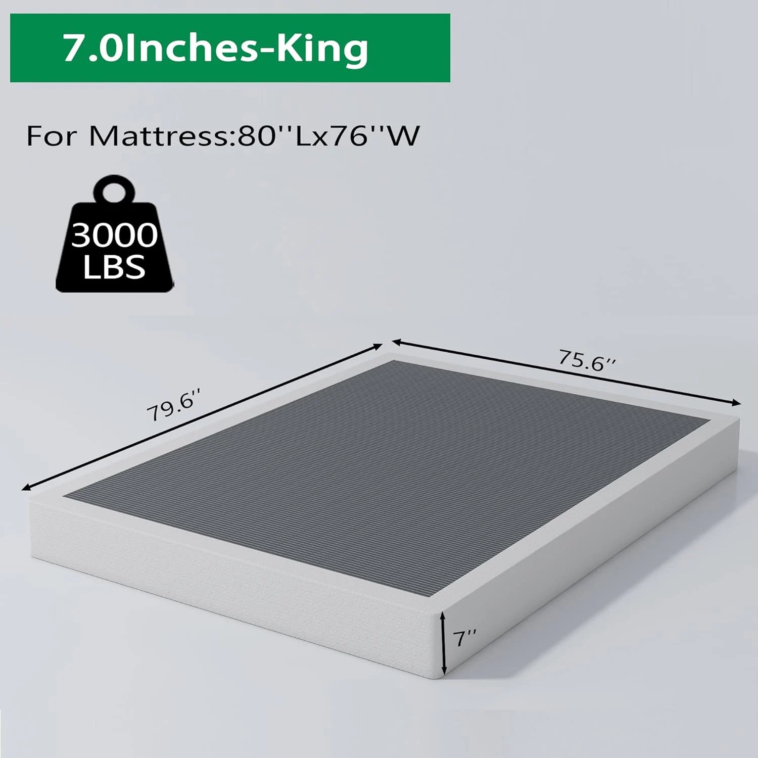 فونداسیون تشک فلزی سنگین ALDRICH با ارتفاع 5 اینچ، حداکثر ظرفیت وزن 3000 پوند، ضد لغزش، بدون صدا، مونتاژ آسان، روکش با قابلیت تمیز کردن آسان، کینگ