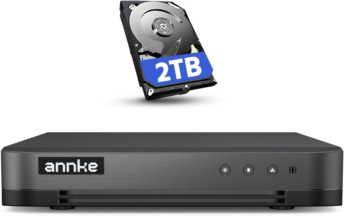 دستگاه ضبط ویدیویی امنیتی 16 کانال Annke 1080P Lite DVR 5-in-1 با هارد دیسک 1 ترابایتی، HDMI/VGA، اسکن سریع کد QR، دسترسی آسان از راه دور، تشخیص حرکت و هشدارهای ایمیل