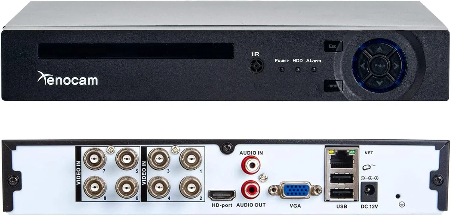 دستگاه ضبط کننده ویدیویی 8 کانال Xenocam 1080N هایبرید 5 در 1 AHD DVR (1080P NVR+1080N AHD+960H آنالوگ+TVI+CVI) سیستم امنیتی نظارتی مداربسته DVR مستقل با قابلیت تشخیص حرکت (هارد دیسک و دوربین ها شامل نمی شوند) دستگاه ضبط کننده ویدیویی 8 کانال Xenocam 1080N هایبرید 5 در 1 AHD DVR (1080P NVR+1080N AHD+960H آنالوگ+TVI+CVI) سیستم امنیتی نظارتی مداربسته DVR مستقل با قابلیت تشخیص حرکت (هارد دیسک و دوربین ها شامل نمی شوند)