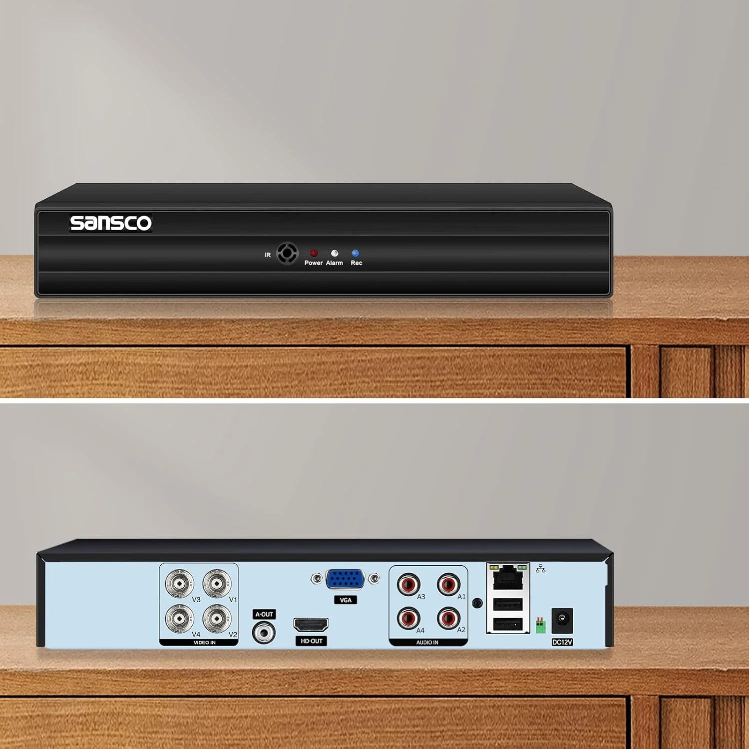 دستگاه ضبط کننده DVR چهار کانال 5MP Lite HD SANSCO با هارد دیسک 1 ترابایتی برای سیستم دوربین مداربسته CCTV، پشتیبانی از دوربین های AHD/CVI/TVI/IP/CVBS (آنالوگ)، تشخیص حرکت، هشدار ایمیل، مشاهده از راه دور از طریق برنامه CMS دستگاه ضبط کننده DVR چهار کانال 5MP Lite HD SANSCO با هارد دیسک 1 ترابایتی برای سیستم دوربین مداربسته CCTV، پشتیبانی از دوربین های AHD/CVI/TVI/IP/CVBS (آنالوگ)، تشخیص حرکت، هشدار ایمیل، مشاهده از راه دور از طریق برنامه CMS