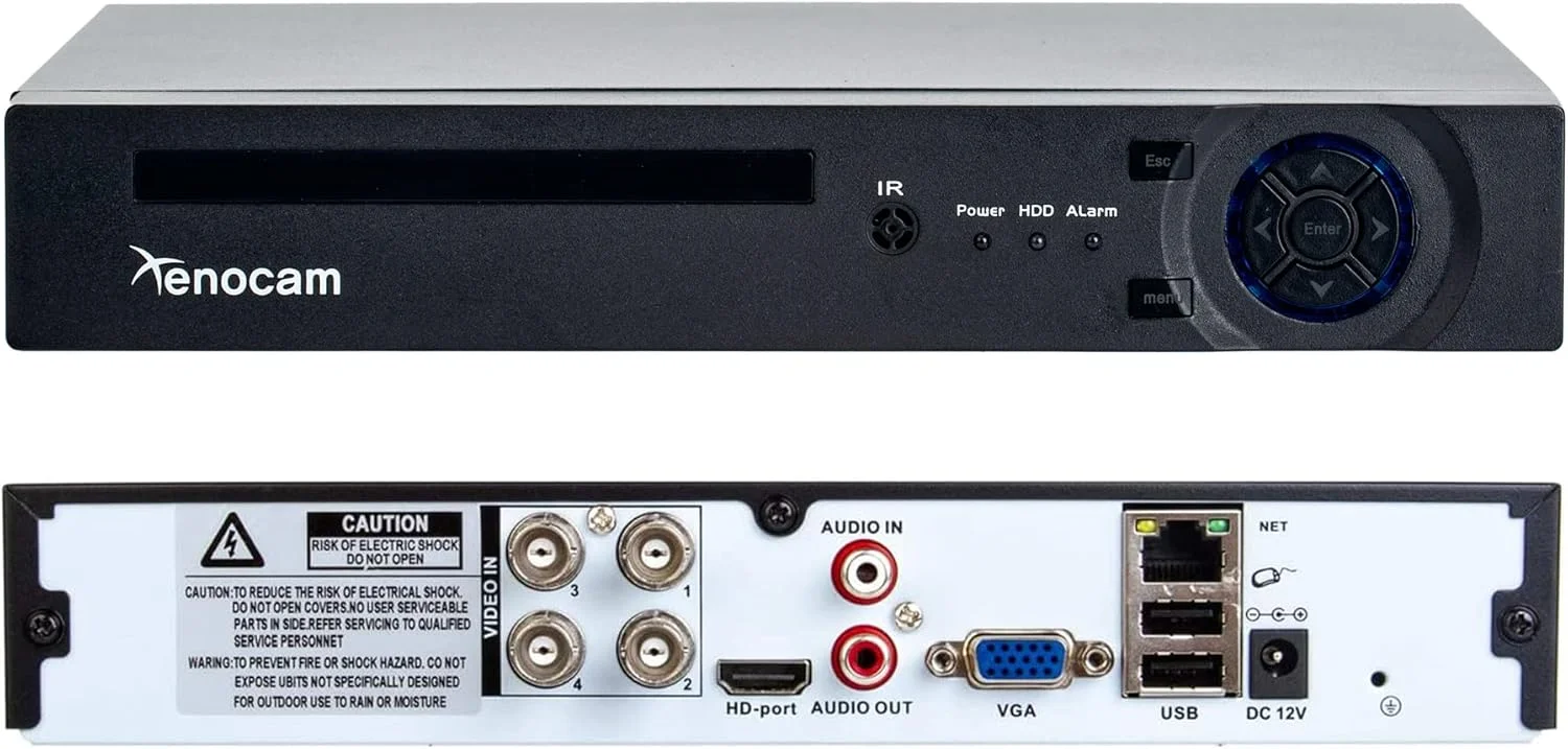 دستگاه ضبط ویدیویی 4 کانال Xenocam مدل 1080N هایبرید 5 در 1 AHD DVR (شامل 1080P NVR+1080N AHD+960H آنالوگ+TVI+CVI) سیستم امنیتی نظارتی مداربسته DVR مستقل با قابلیت تشخیص حرکت (هارد دیسک و دوربین ها شامل نمی شوند) دستگاه ضبط ویدیویی 4 کانال Xenocam مدل 1080N هایبرید 5 در 1 AHD DVR (شامل 1080P NVR+1080N AHD+960H آنالوگ+TVI+CVI) سیستم امنیتی نظارتی مداربسته DVR مستقل با قابلیت تشخیص حرکت (هارد دیسک و دوربین ها شامل نمی شوند)
