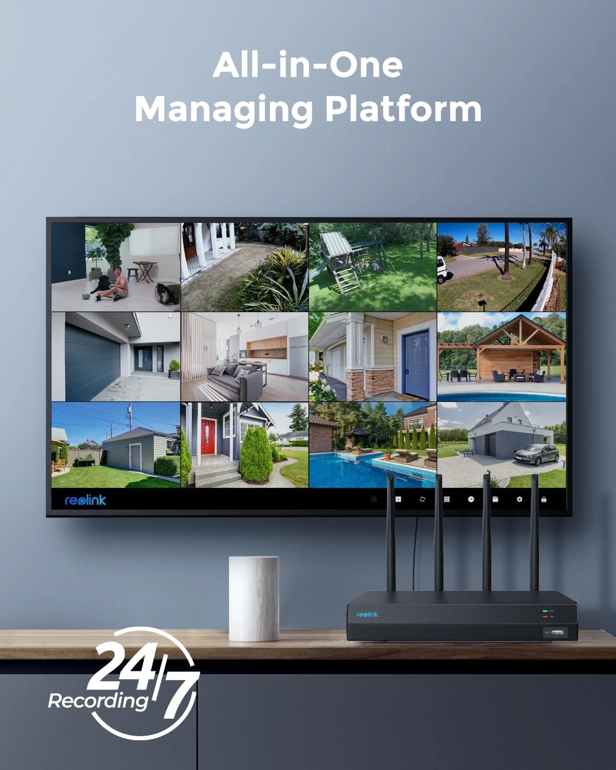 دستگاه ضبط شبکه وای فای 6 کانال 12 ریولینک 4K، دارای هارد دیسک 2 ترابایتی داخلی، قابل ارتقا تا 16 ترابایت، وای فای دو بانده 2.4/5 گیگاهرتز، پشتیبانی از دوربین های تحت شبکه ریولینک 12MP/8MP/5MP/4MP HD، ضبط 24/7، مدل RLN12W دستگاه ضبط شبکه وای فای 6 کانال 12 ریولینک 4K، دارای هارد دیسک 2 ترابایتی داخلی، قابل ارتقا تا 16 ترابایت، وای فای دو بانده 2.4/5 گیگاهرتز، پشتیبانی از دوربین های تحت شبکه ریولینک 12MP/8MP/5MP/4MP HD، ضبط 24/7، مدل RLN12W