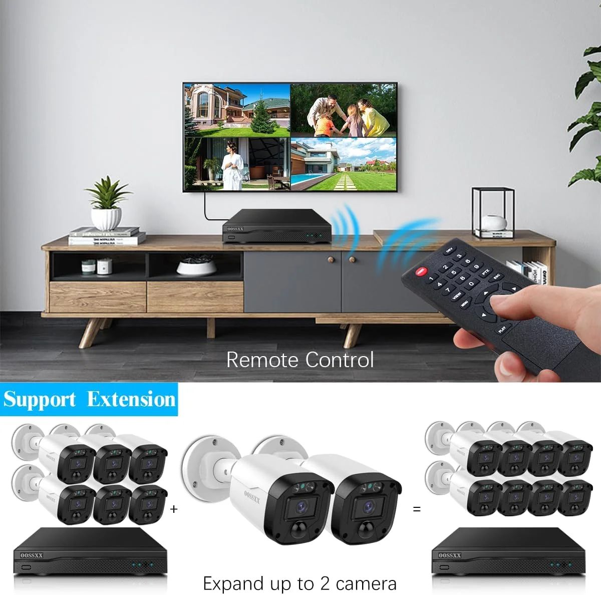 سیستم دوربین مداربسته سیمی فضای باز OOSSXX (کیفیت 5 مگاپیکسل Full HD)، دوربین های نظارت تصویری خانگی، سیستم امنیتی دوربین مداربسته، تجهیزات نظارت تصویری سیستم دوربین مداربسته سیمی فضای باز OOSSXX (کیفیت 5 مگاپیکسل Full HD)، دوربین های نظارت تصویری خانگی، سیستم امنیتی دوربین مداربسته، تجهیزات نظارت تصویری