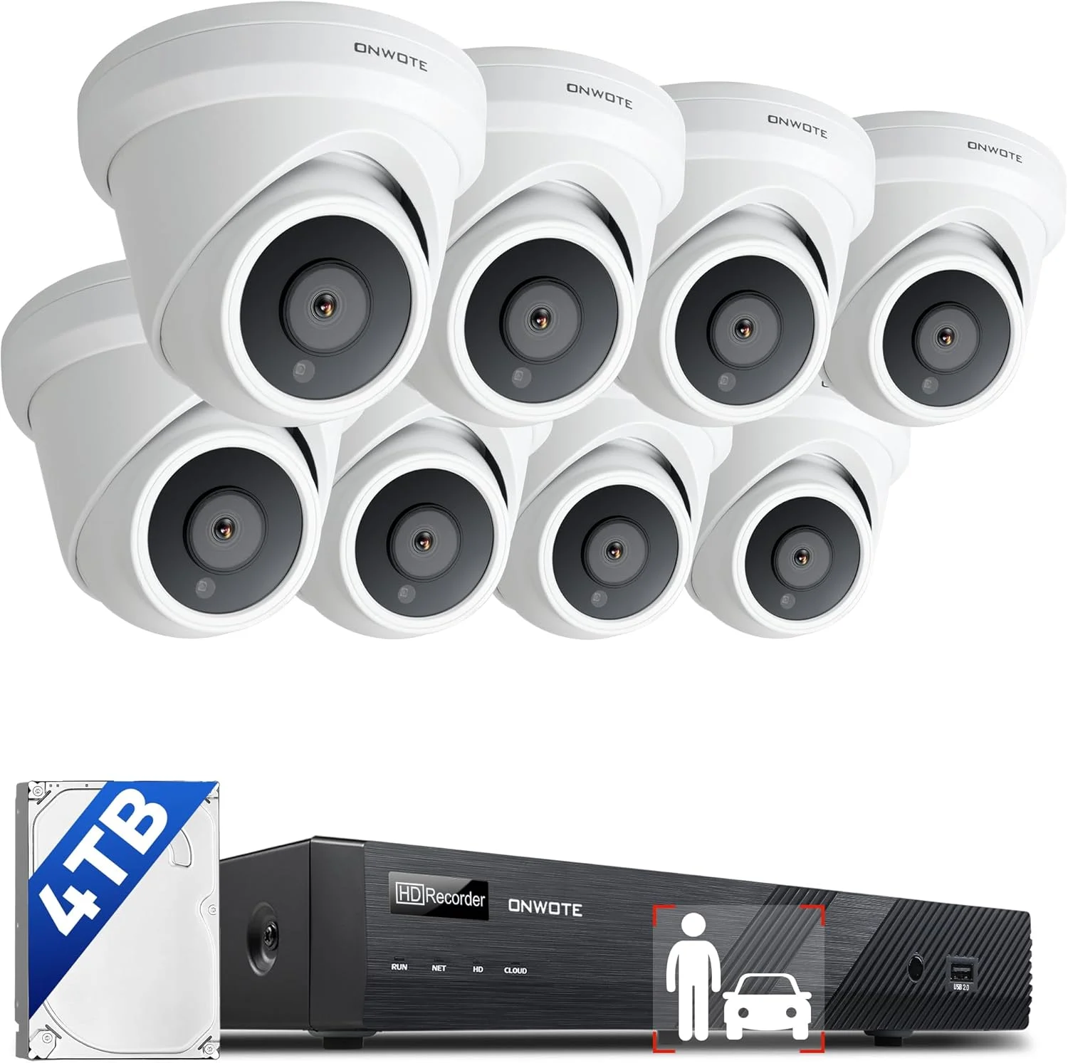 سیستم دوربین مداربسته تحت شبکه PoE اونوت 4K، ان وی آر تجاری 16 کانال 12 مگاپیکسل 4 ترابایت، 8 عدد دوربین IP سیمی 8 مگاپیکسلی فضای باز، میدان دید 134 درجه، تشخیص هوش مصنوعی، ضبط صدا و تصویر 24/7، نظارت مداربسته برای کسب و کار خانگی سیستم دوربین مداربسته تحت شبکه PoE اونوت 4K، ان وی آر تجاری 16 کانال 12 مگاپیکسل 4 ترابایت، 8 عدد دوربین IP سیمی 8 مگاپیکسلی فضای باز، میدان دید 134 درجه، تشخیص هوش مصنوعی، ضبط صدا و تصویر 24/7، نظارت مداربسته برای کسب و کار خانگی