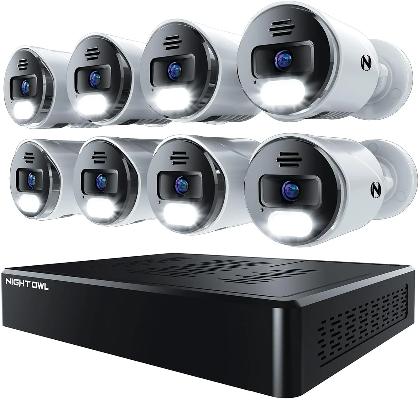 سیستم دوربین مداربسته تحت شبکه 12 کاناله Night Owl با (8) دوربین IP 4K HD سیمی داخلی/خارجی و هارد دیسک 2 ترابایتی (امکان اضافه کردن تا 4 دوربین Wi-Fi) سیستم دوربین مداربسته تحت شبکه 12 کاناله Night Owl با (8) دوربین IP 4K HD سیمی داخلی/خارجی و هارد دیسک 2 ترابایتی (امکان اضافه کردن تا 4 دوربین Wi-Fi)