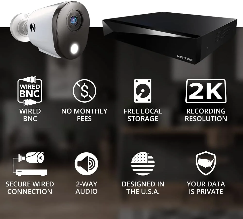 سیستم دوربین مداربسته امنیتی خانگی 12 کاناله DVR با صدای دو طرفه Night Owl با (8) دوربین سیمی 2K HD داخلی/خارجی و هارد دیسک 2 ترابایتی (امکان اضافه کردن حداکثر 4 دوربین سیمی و 4 دوربین Wi-Fi دیگر) (8 دوربین) سیستم دوربین مداربسته امنیتی خانگی 12 کاناله DVR با صدای دو طرفه Night Owl با (8) دوربین سیمی 2K HD داخلی/خارجی و هارد دیسک 2 ترابایتی (امکان اضافه کردن حداکثر 4 دوربین سیمی و 4 دوربین Wi-Fi دیگر) (8 دوربین)