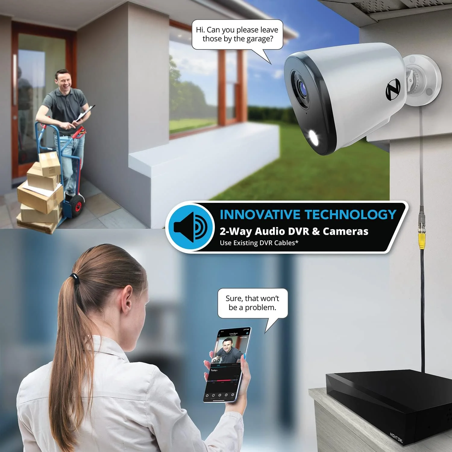 سیستم دوربین مداربسته امنیتی خانگی 12 کاناله DVR با صدای دو طرفه Night Owl با (8) دوربین سیمی 2K HD داخلی/خارجی و هارد دیسک 2 ترابایتی (امکان اضافه کردن حداکثر 4 دوربین سیمی و 4 دوربین Wi-Fi دیگر) (8 دوربین) سیستم دوربین مداربسته امنیتی خانگی 12 کاناله DVR با صدای دو طرفه Night Owl با (8) دوربین سیمی 2K HD داخلی/خارجی و هارد دیسک 2 ترابایتی (امکان اضافه کردن حداکثر 4 دوربین سیمی و 4 دوربین Wi-Fi دیگر) (8 دوربین)