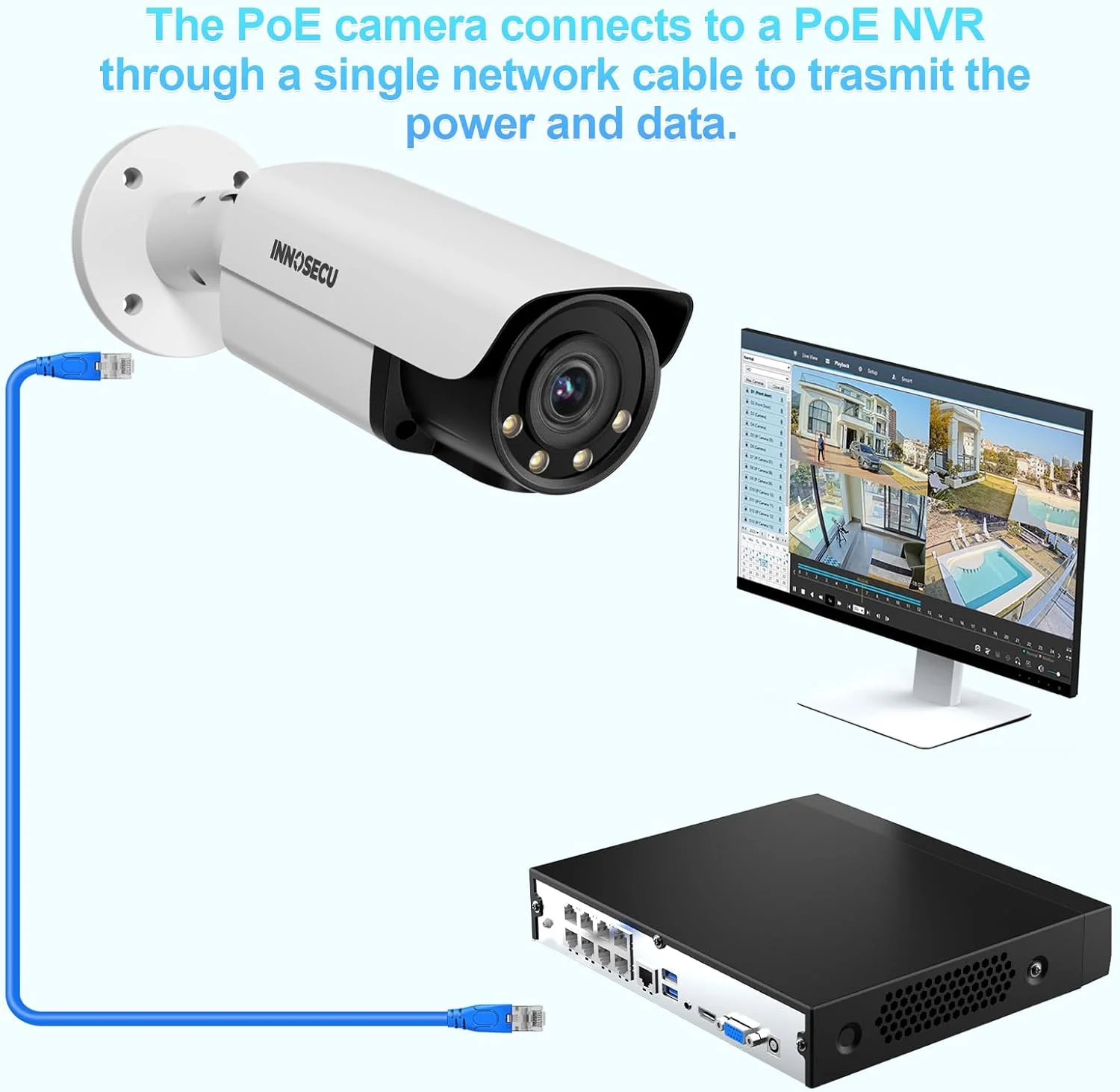 دوربین بولت 5 مگاپیکسلی PoE مدل INNOSECU مناسب فضای باز، لنز موتوردار اپتیکال 4X با فاصله کانونی 2.8 تا 12 میلیمتر برای سیستم دوربین مداربسته، دید در شب رنگی هوشمند دوگانه تا 120 فوت، میکروفون داخلی، تشخیص انسان/وسیله نقلیه، INB5GD56Z دوربین بولت 5 مگاپیکسلی PoE مدل INNOSECU مناسب فضای باز، لنز موتوردار اپتیکال 4X با فاصله کانونی 2.8 تا 12 میلیمتر برای سیستم دوربین مداربسته، دید در شب رنگی هوشمند دوگانه تا 120 فوت، میکروفون داخلی، تشخیص انسان/وسیله نقلیه، INB5GD56Z