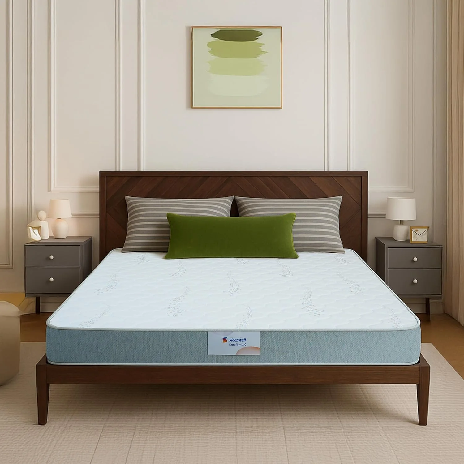 تشک طبی Sleepwell Durafirm 2.0 | فوم ویسکو ریباند شده | تکنولوژی Neem Fresche | درجه سفتی متوسط | سایز کینگ 200 طول x 180 عرض x 15 ارتفاع سانتی متر تشک طبی Sleepwell Durafirm 2.0 | فوم ویسکو ریباند شده | تکنولوژی Neem Fresche | درجه سفتی متوسط | سایز کینگ 200 طول x 180 عرض x 15 ارتفاع سانتی متر