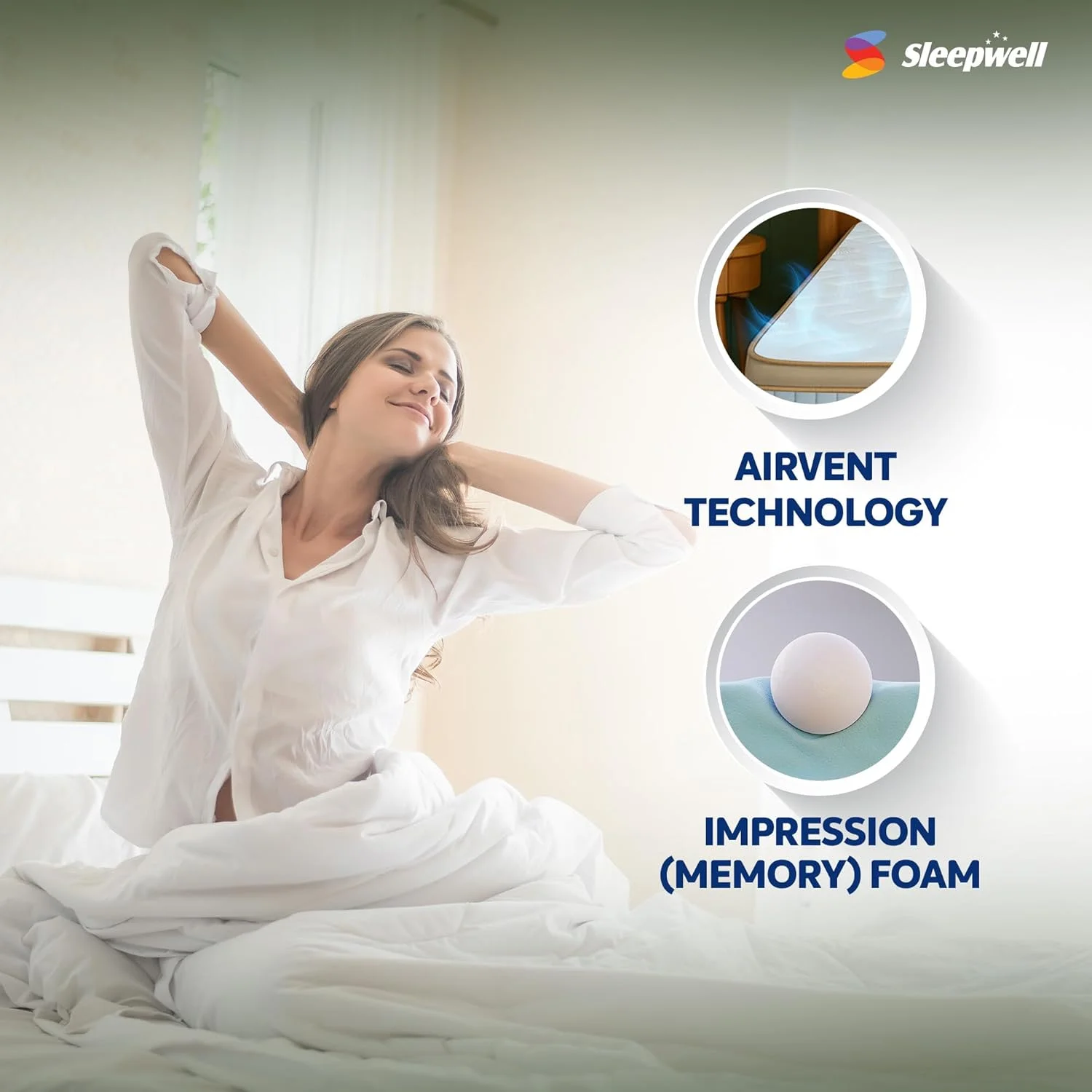 تشک فوم پروفایلی Sleepwell Ortho Pro | فناوری Accuprofile | تشک ارتوپدی | فوم حافظه دار | پشتیبانی از ستون فقرات و کمر | فناوری Neem fresche | سایز سوپر کینگ 200 طول x 200 عرض x 25 ارتفاع سانتی متر | 10 شب تست تشک فوم پروفایلی Sleepwell Ortho Pro | فناوری Accuprofile | تشک ارتوپدی | فوم حافظه دار | پشتیبانی از ستون فقرات و کمر | فناوری Neem fresche | سایز سوپر کینگ 200 طول x 200 عرض x 25 ارتفاع سانتی متر | 10 شب تست