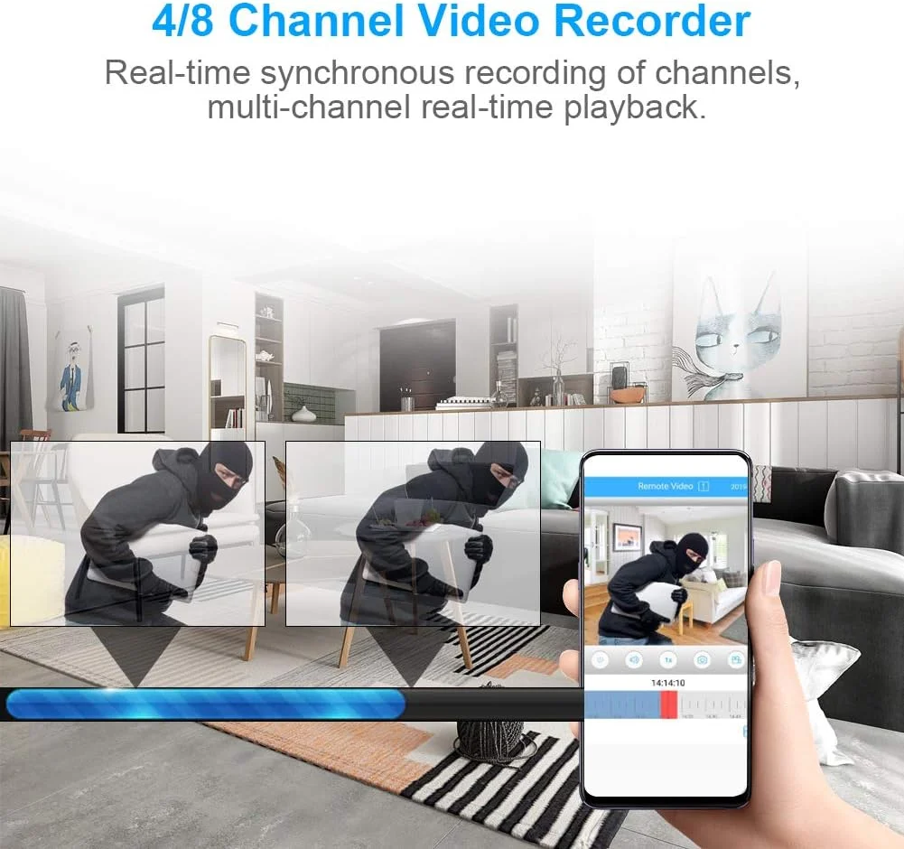 دستگاه ضبط ویدئویی 4 کاناله GQCQGS، سیستم دوربین مداربسته امنیتی 4CH AHD/CVI/TVI/DVR/NVR 5 در 1، دستگاه ضبط ویدئویی بلادرنگ، کیت سیستم دوربین نظارت خانگی دستگاه ضبط ویدئویی 4 کاناله GQCQGS، سیستم دوربین مداربسته امنیتی 4CH AHD/CVI/TVI/DVR/NVR 5 در 1، دستگاه ضبط ویدئویی بلادرنگ، کیت سیستم دوربین نظارت خانگی