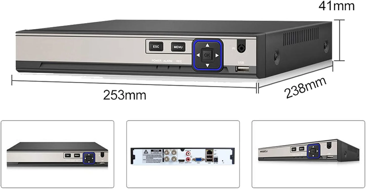 دستگاه ضبط ویدیویی دوربین مداربسته 4 کانال Xenocam با کیفیت بالا 5M-N/1080N، هیبریدی AHD/TVI/CVI/آنالوگ/Onvif IP DVR H.265، قابلیت P2P و نظارت از راه دور با تلفن برای سیستم دوربین مداربسته امنیتی منزل (بدون هارد دیسک) دستگاه ضبط ویدیویی دوربین مداربسته 4 کانال Xenocam با کیفیت بالا 5M-N/1080N، هیبریدی AHD/TVI/CVI/آنالوگ/Onvif IP DVR H.265، قابلیت P2P و نظارت از راه دور با تلفن برای سیستم دوربین مداربسته امنیتی منزل (بدون هارد دیسک)