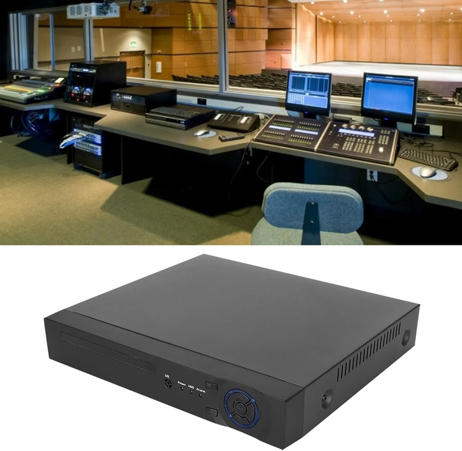 گیرنده ویدیویی متمرکز 6 کاناله NVR برای AHDTVICVICVBSIP، صفحه نمایش رابط چند رسانه ای با وضوح بالا برای نظارت از راه دور، NVR فلزی مشکی برای ایمنی دوربین مدار بسته (پلاگین UK)