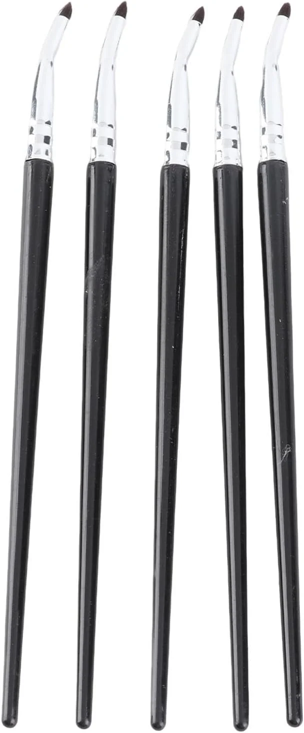 ست 5 عددی برس زاویه دار Depisuta، برس نازک و ظریف آرایشی حرفه ای با نوک کوچک و ظریف، برای استفاده خشک یا ژل