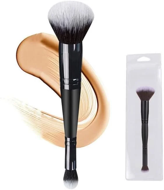 براش رژگونه دو طرفه - ابزار آرایشی با موهای نرم 7.1 اینچی، سر گرد چند منظوره، دسته چوبی، قابل حمل برای خانه و مسافرت (مشکی) براش رژگونه دو طرفه - ابزار آرایشی با موهای نرم 7.1 اینچی، سر گرد چند منظوره، دسته چوبی، قابل حمل برای خانه و مسافرت (مشکی)