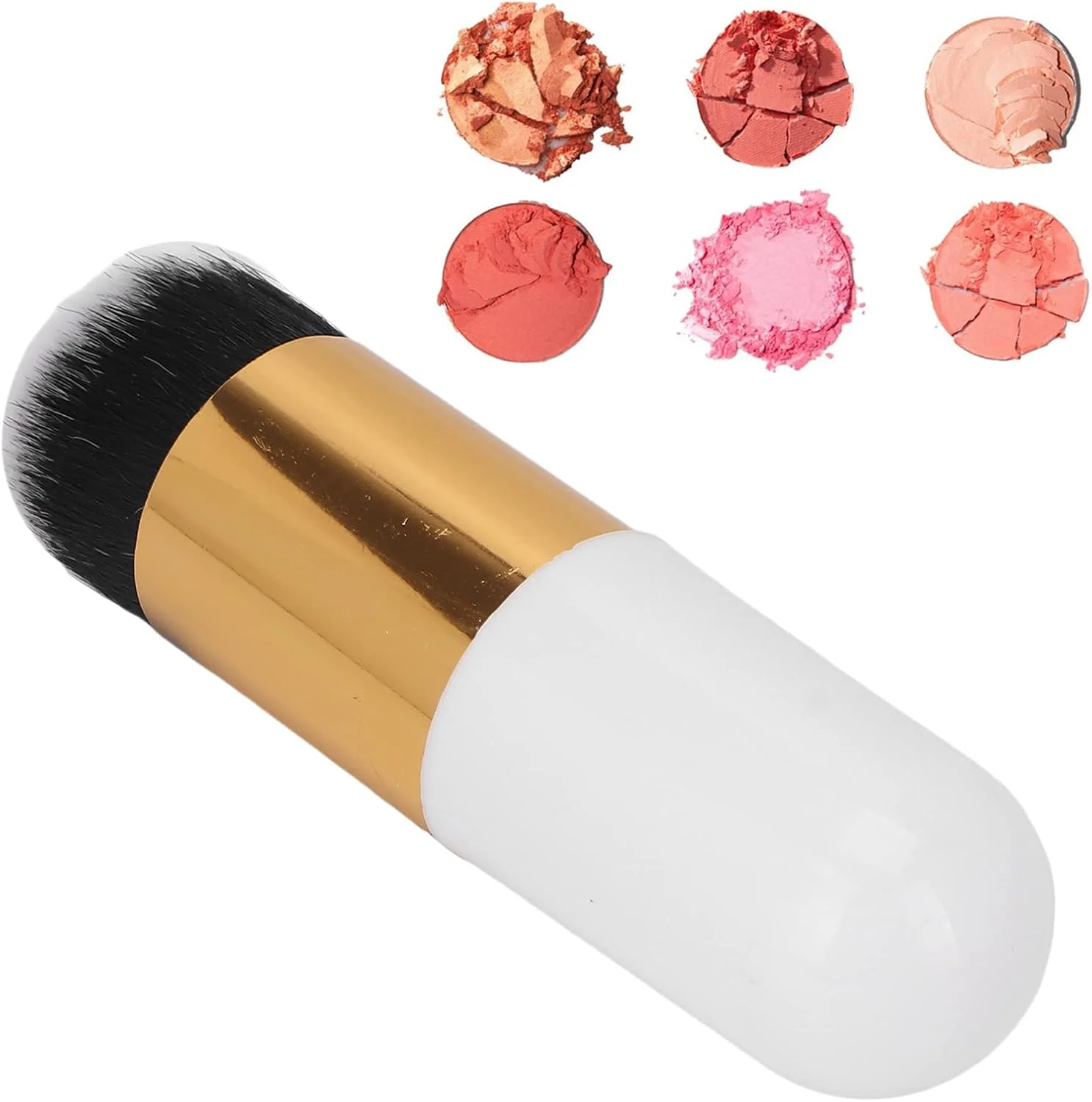 DMUNIZ برس آرایشی حرفه ای صورت زنانه و برس حجم دهنده برای آرایش روزانه طلایی صورتی (رنگ: طلایی سفید) DMUNIZ برس آرایشی حرفه ای صورت زنانه و برس حجم دهنده برای آرایش روزانه طلایی صورتی (رنگ: طلایی سفید)