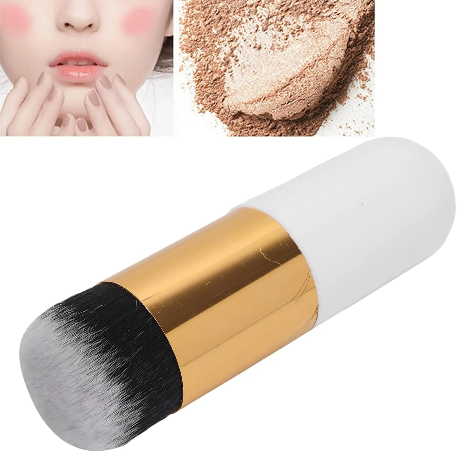 DMUNIZ برس آرایشی حرفه ای صورت زنانه و برس حجم دهنده برای آرایش روزانه طلایی صورتی (رنگ: طلایی سفید) DMUNIZ برس آرایشی حرفه ای صورت زنانه و برس حجم دهنده برای آرایش روزانه طلایی صورتی (رنگ: طلایی سفید)